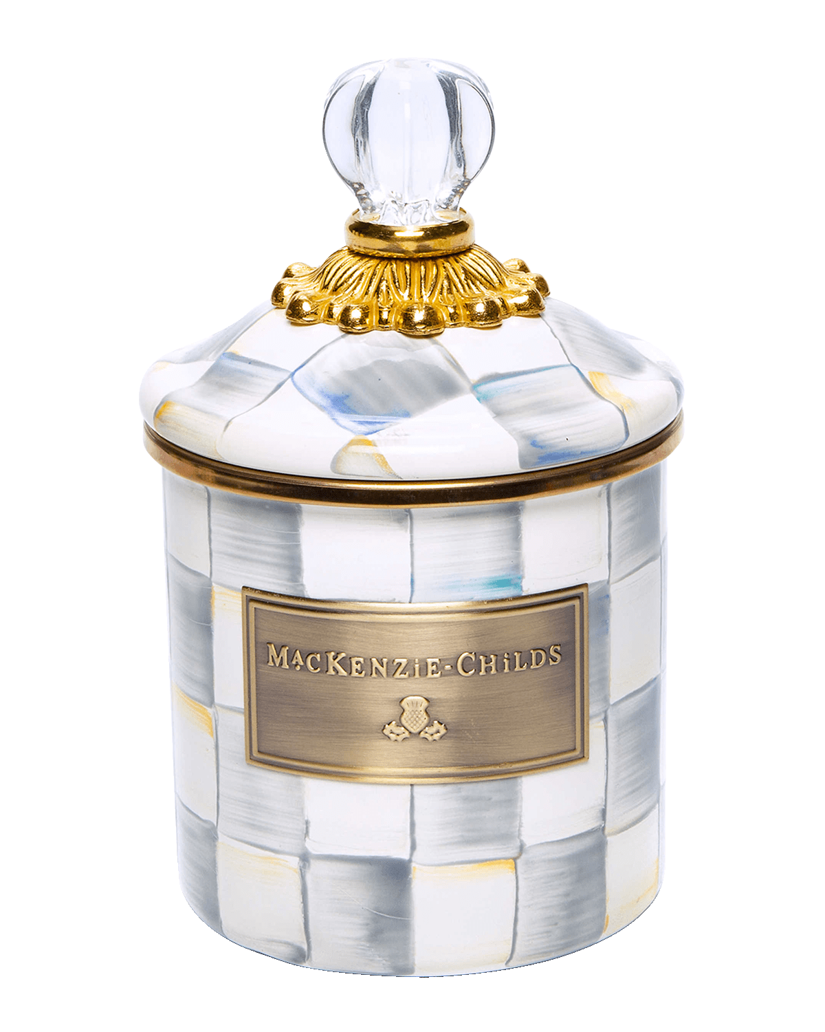 MacKenzie-Childs Sterling Check Demi Canister