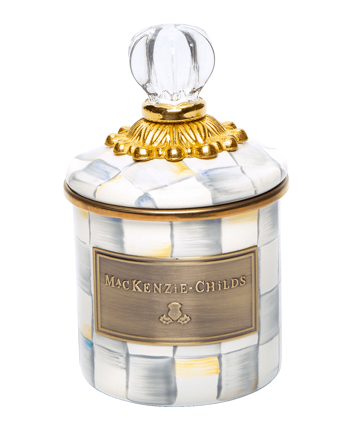 MacKenzie-Childs Sterling Check Mini Canister