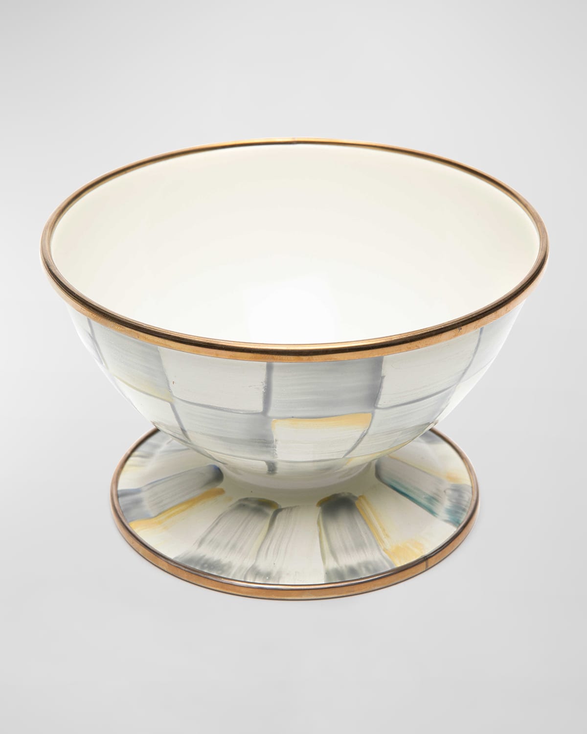 MacKenzie-Childs Sterling Check Enamel Ice Cream Dish