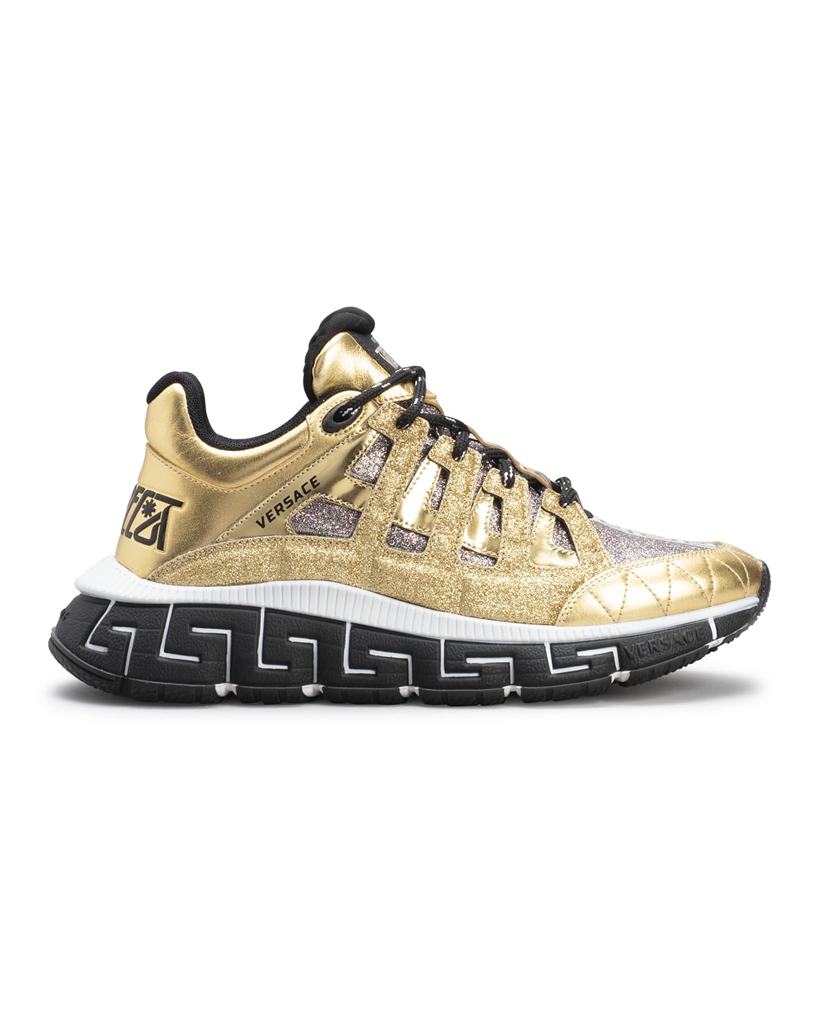 Versace Trigreca Metallic Fashion Trainer Sneakers In Gold Multicolor ...