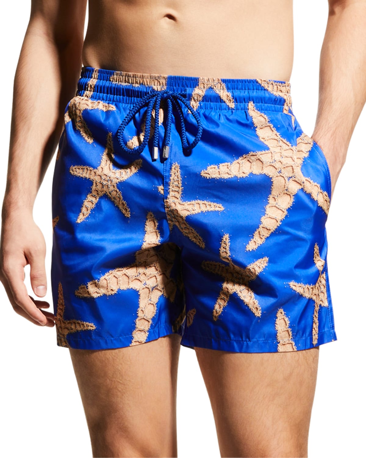 Vilebrequin Men's Moorise TurtleandFlower Print Swim Trunks Neiman