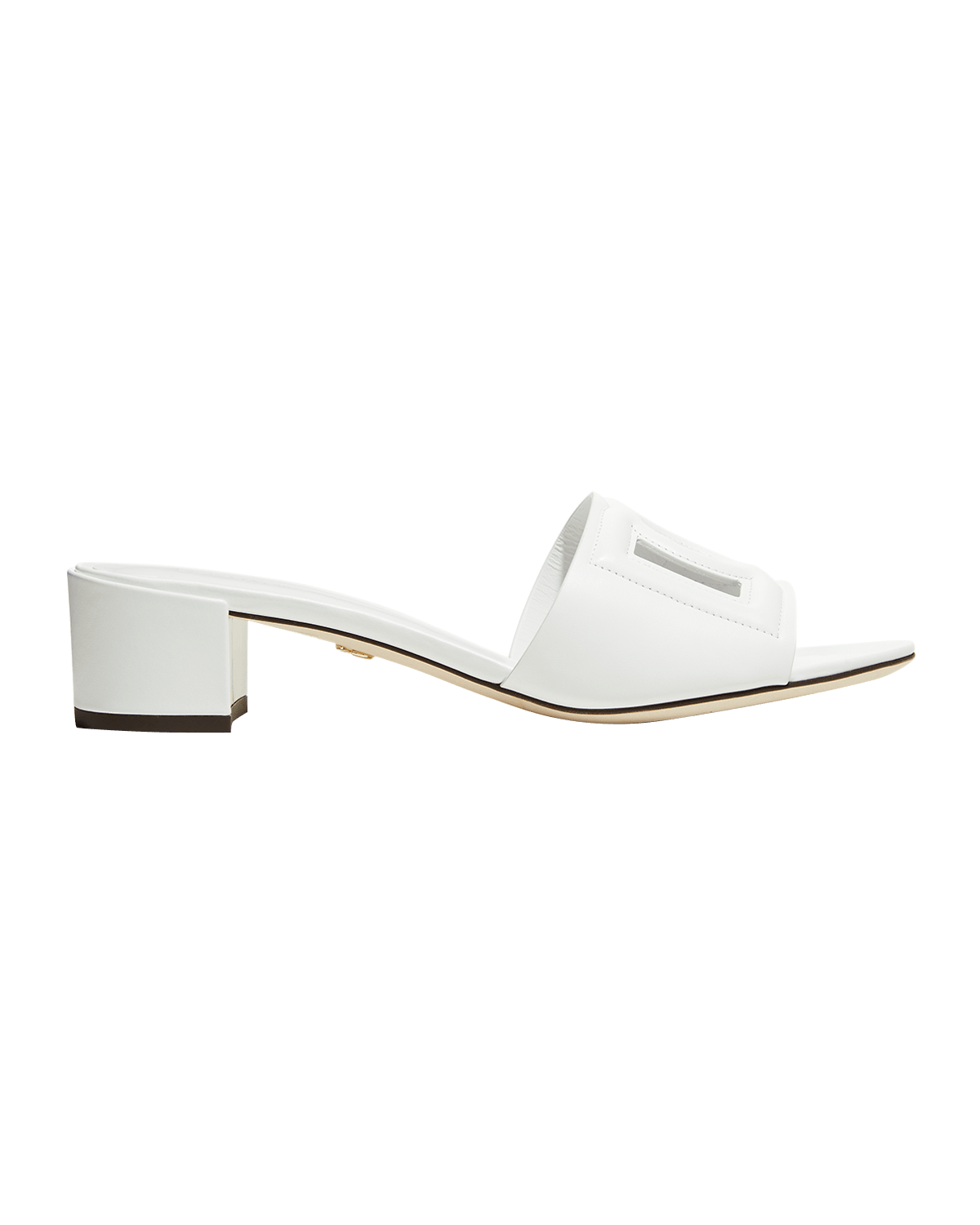 Dolce&Gabbana DG Cutout Leather Slide Sandals