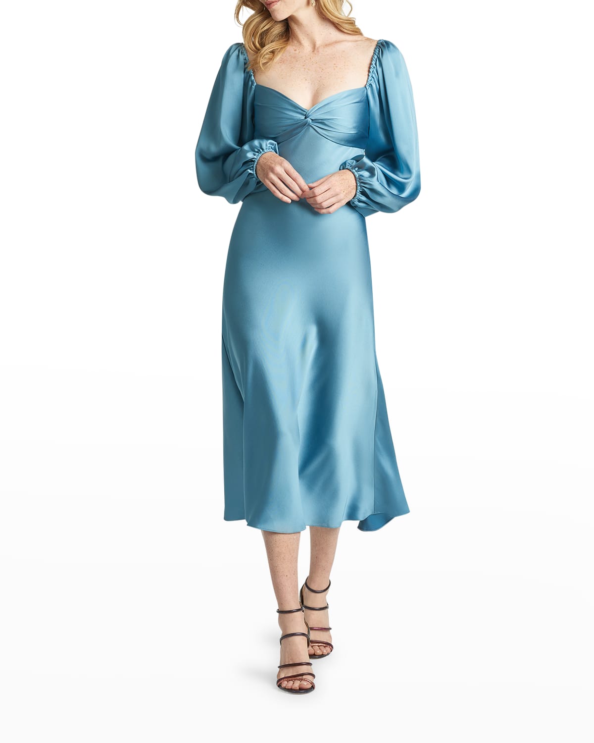 Sachin & Babi Melody Ruched-Bust Satin Midi Dress