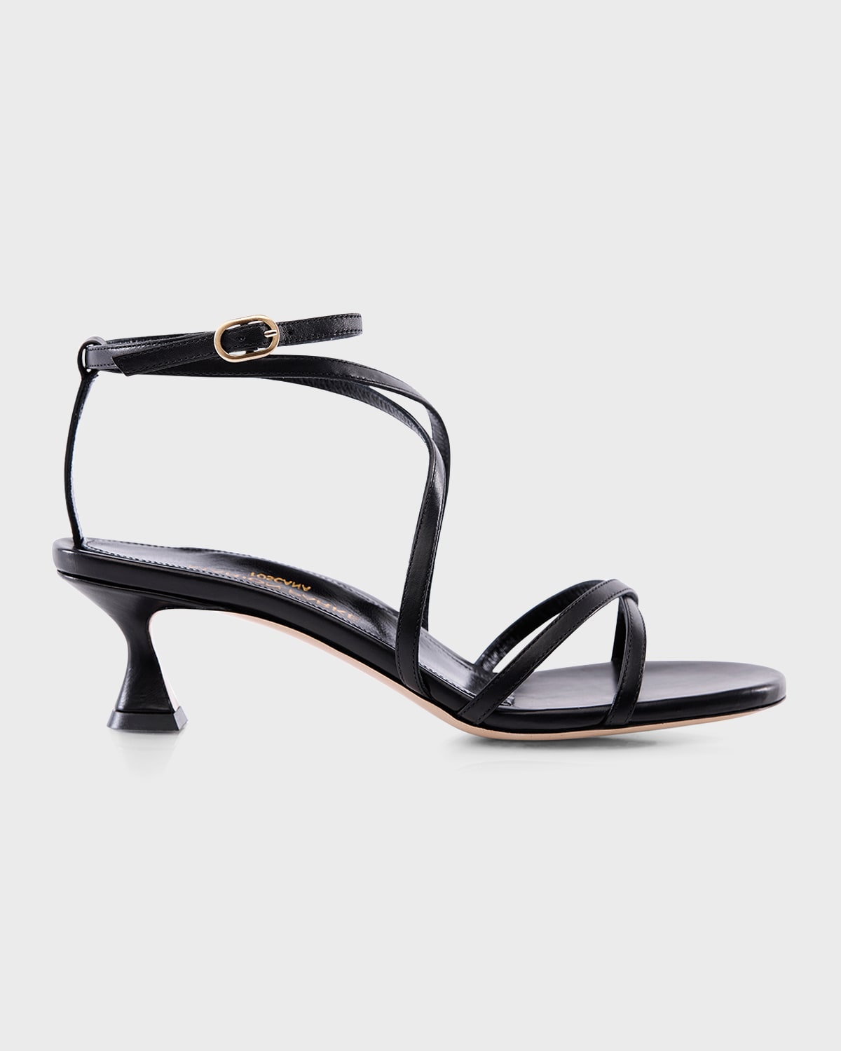 black low heel slip on sandals