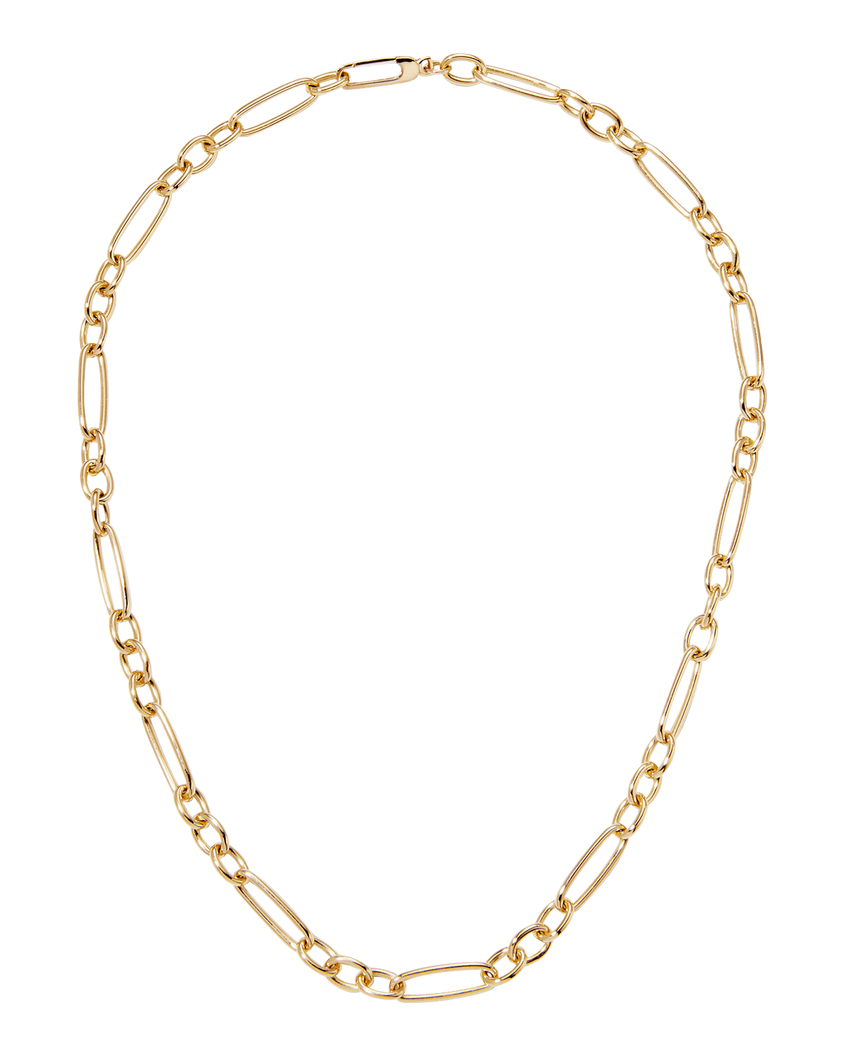 Roberto Coin Yellow Gold Alternating Long and Short Oval Link Chain Necklace, 18"L