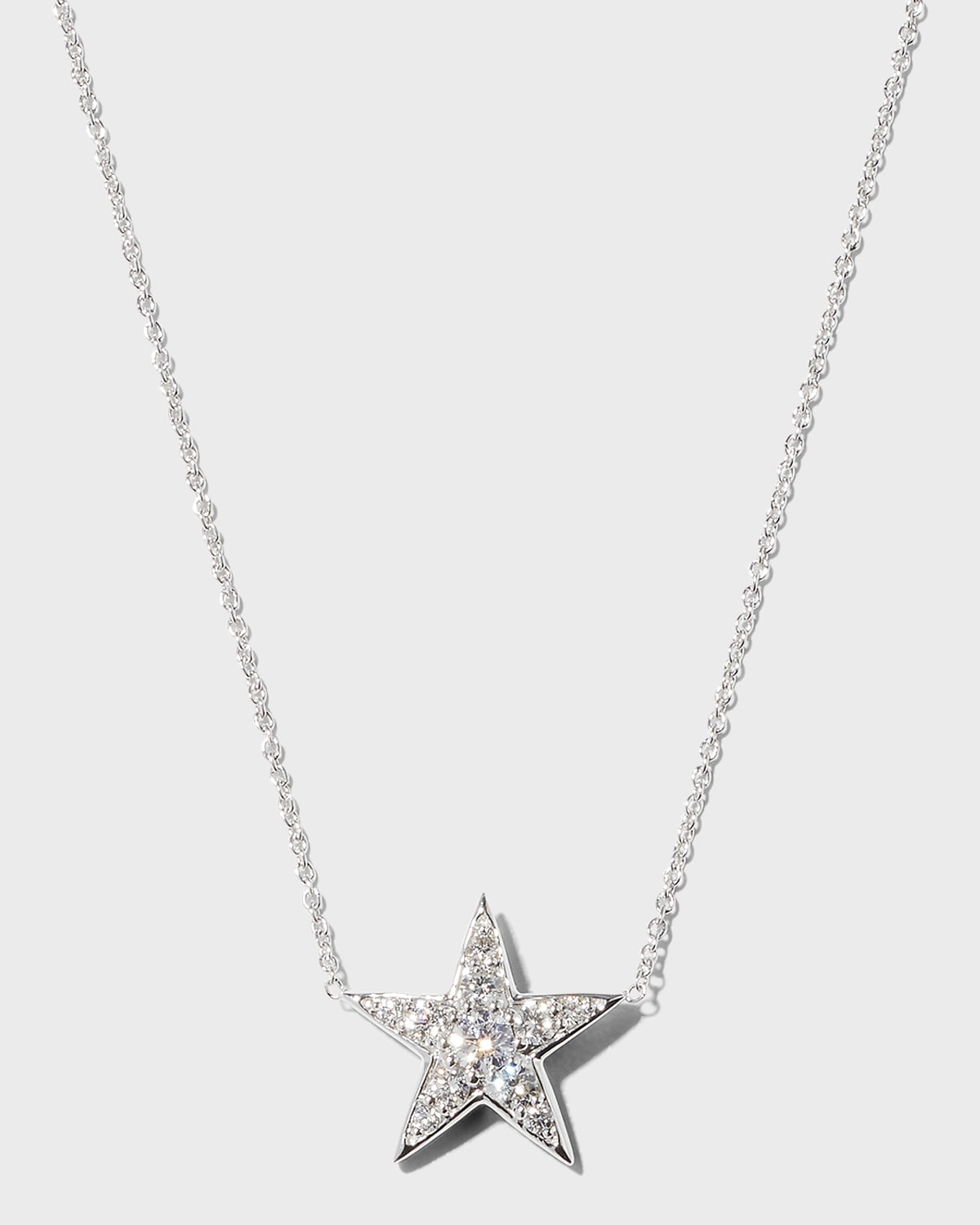 Roberto Coin 18K White Gold Diamond Star Necklace
