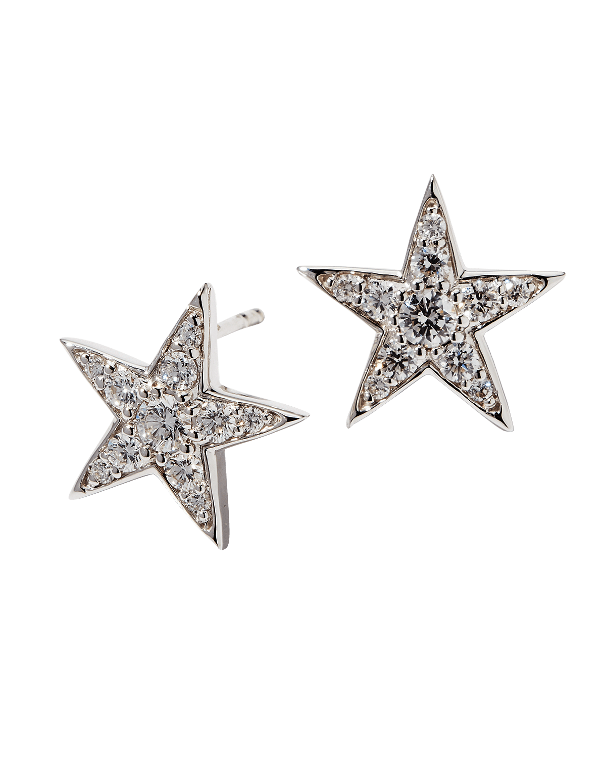Roberto Coin 18K White Gold Diamond Star Earrings