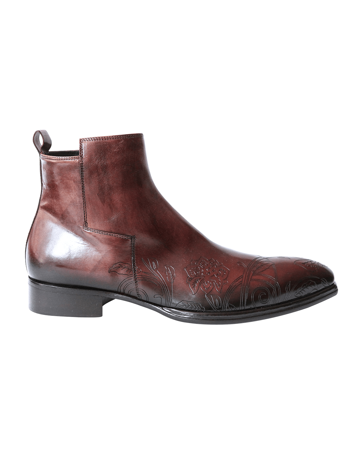 Jo Ghost Men's Floral Laser-Print Zip Ankle Boots