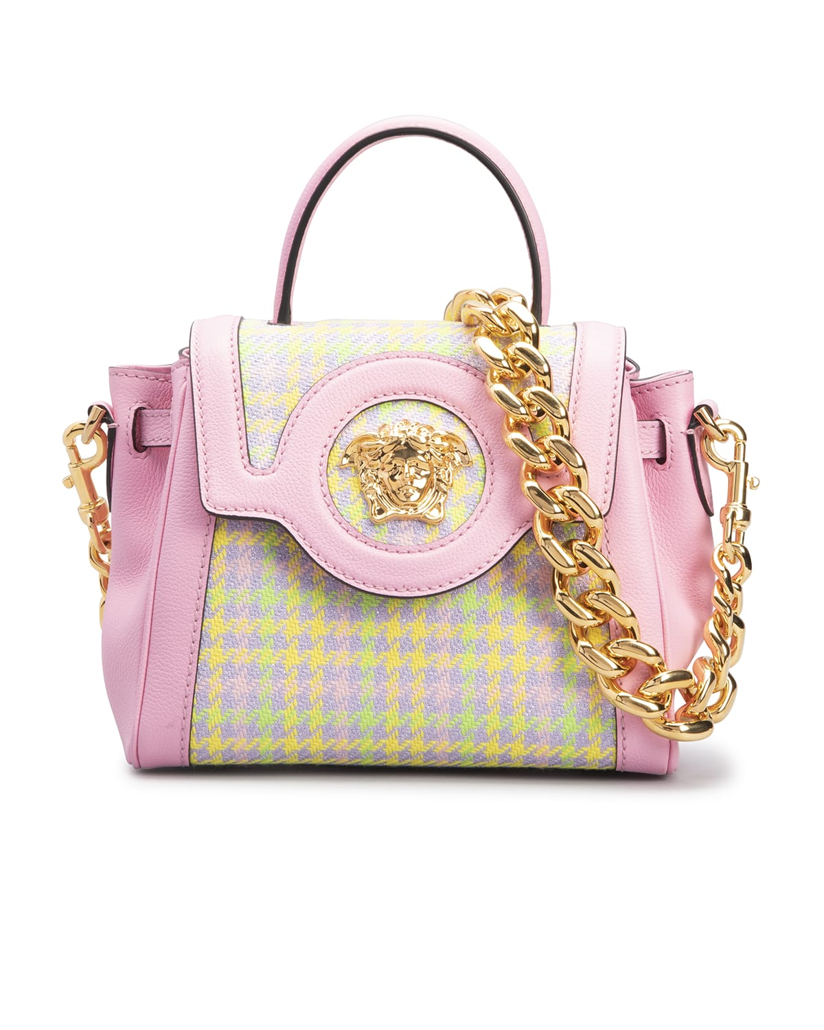 VERSACE Medusa Shoulder Bag in Light Pink & Oro