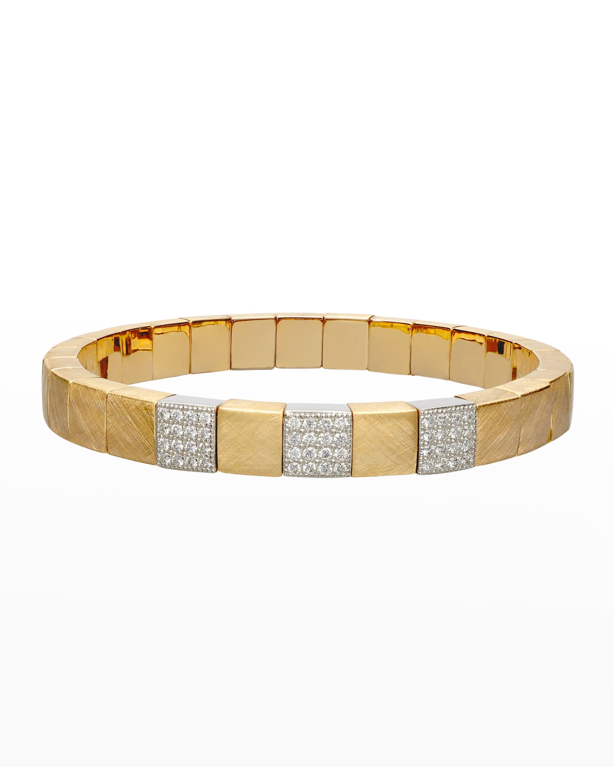 Roberto Demeglio PURA GOLD 18k Woven Diamond Bar Bracelet | Neiman Marcus