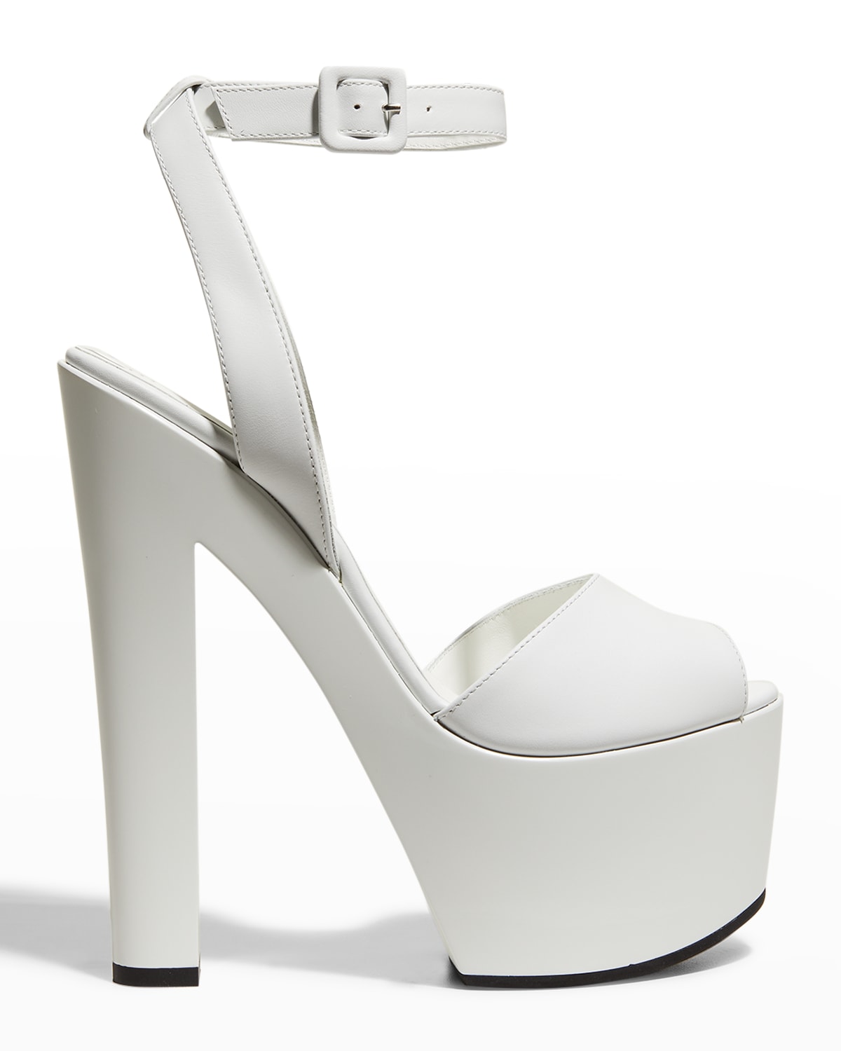 white platform sandals heels