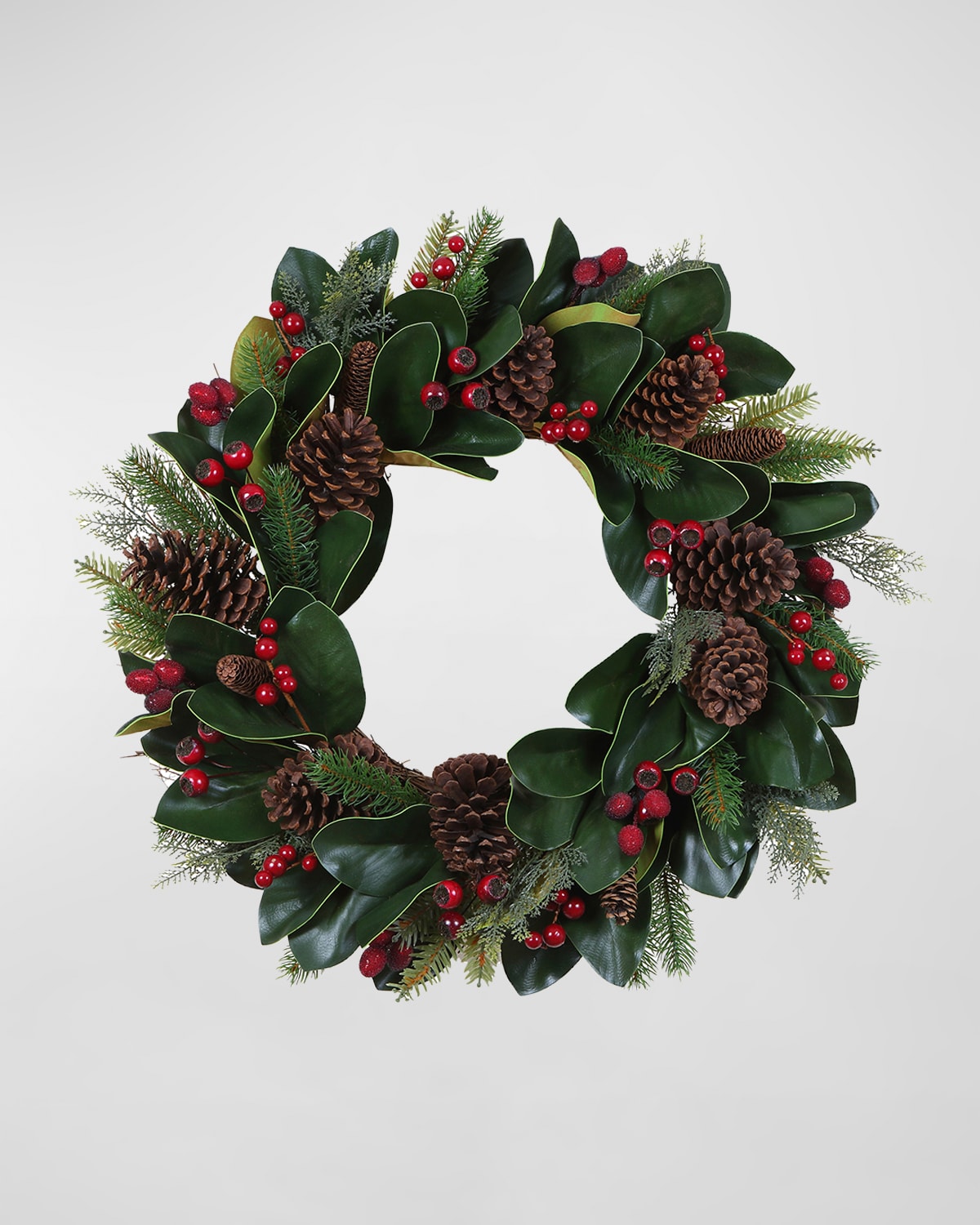 Winward Home Christmas Magnolia with Berry Cone Wreath | Thumbnail 4