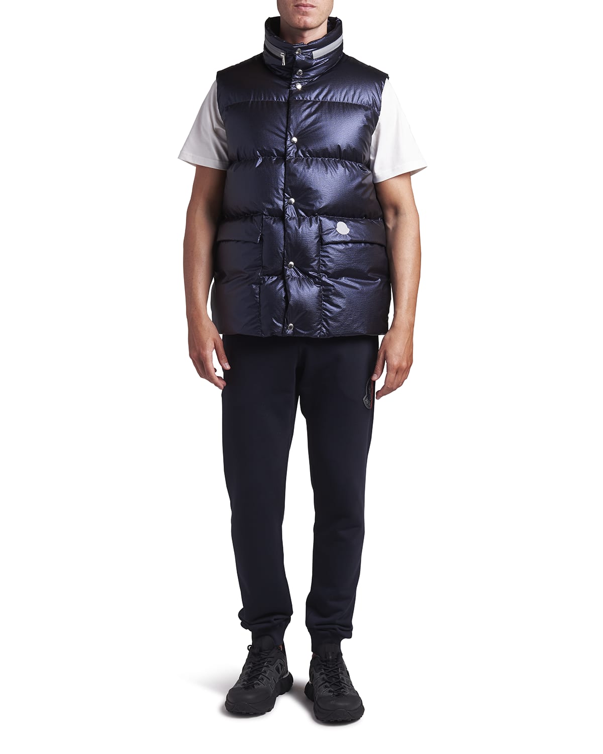 moncler vest navy blue