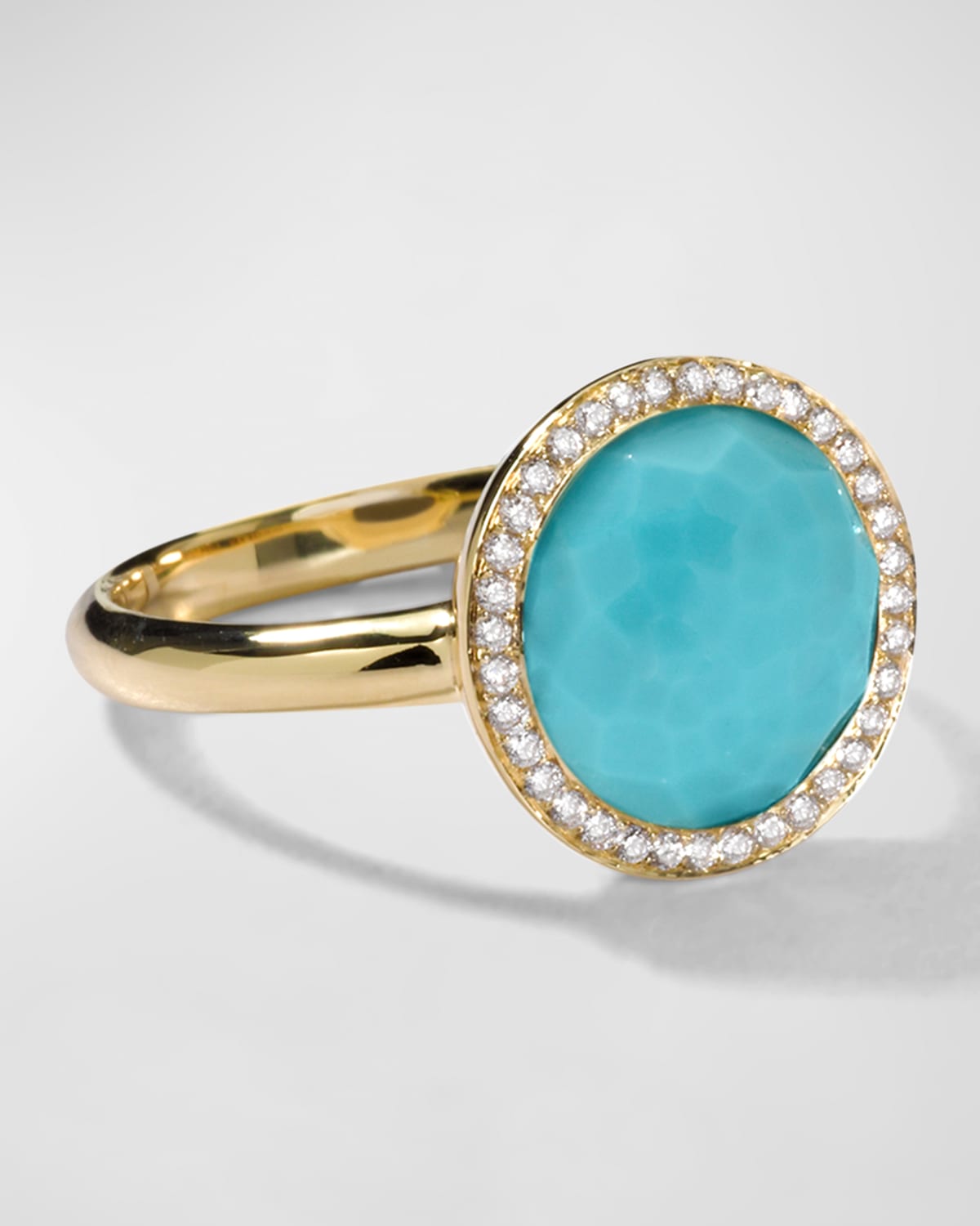 Ippolita 18K Yellow Gold Lollipop Turquoise and Diamond Statement Ring