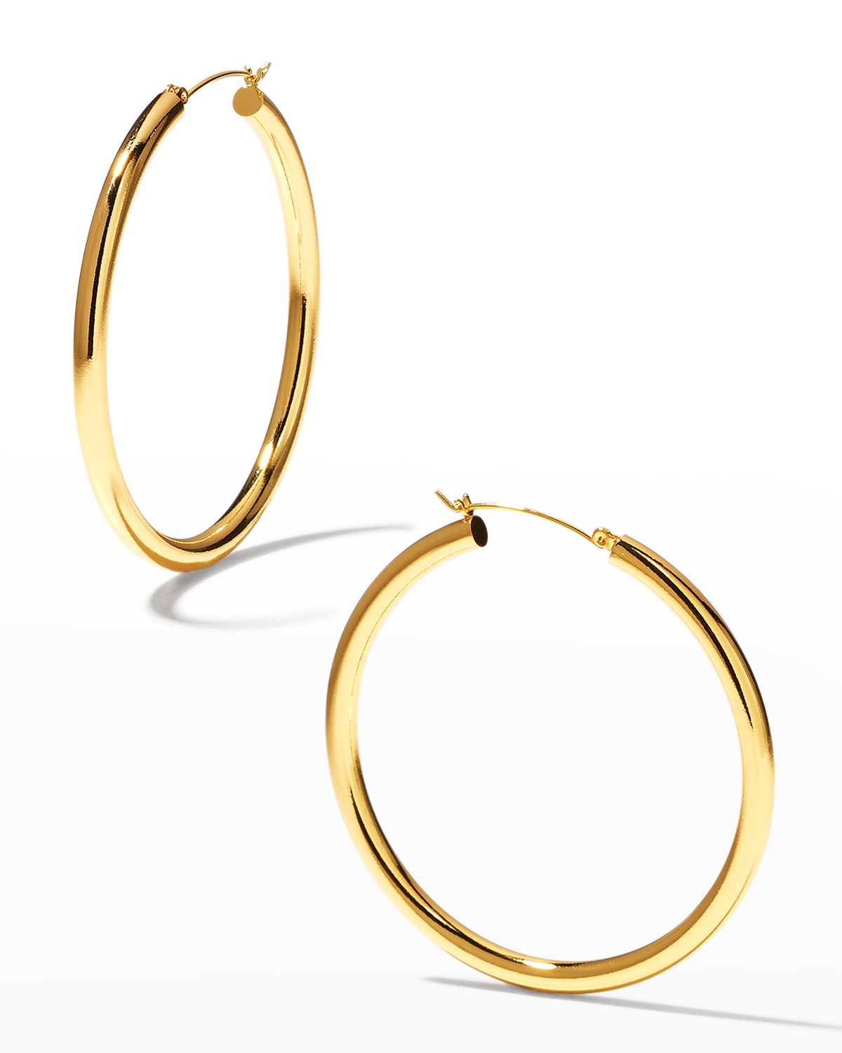 Paradise Jewelers 14K Yellow Gold Two Tone Curled Hoop Earrings