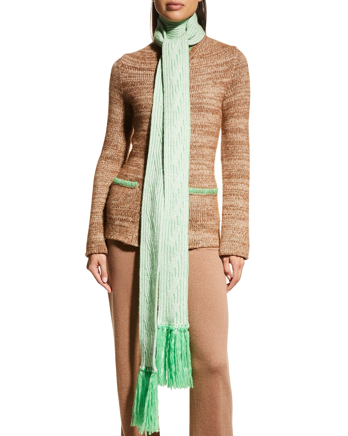 Giorgio Armani Fringe Cashmere-Silk Scarf