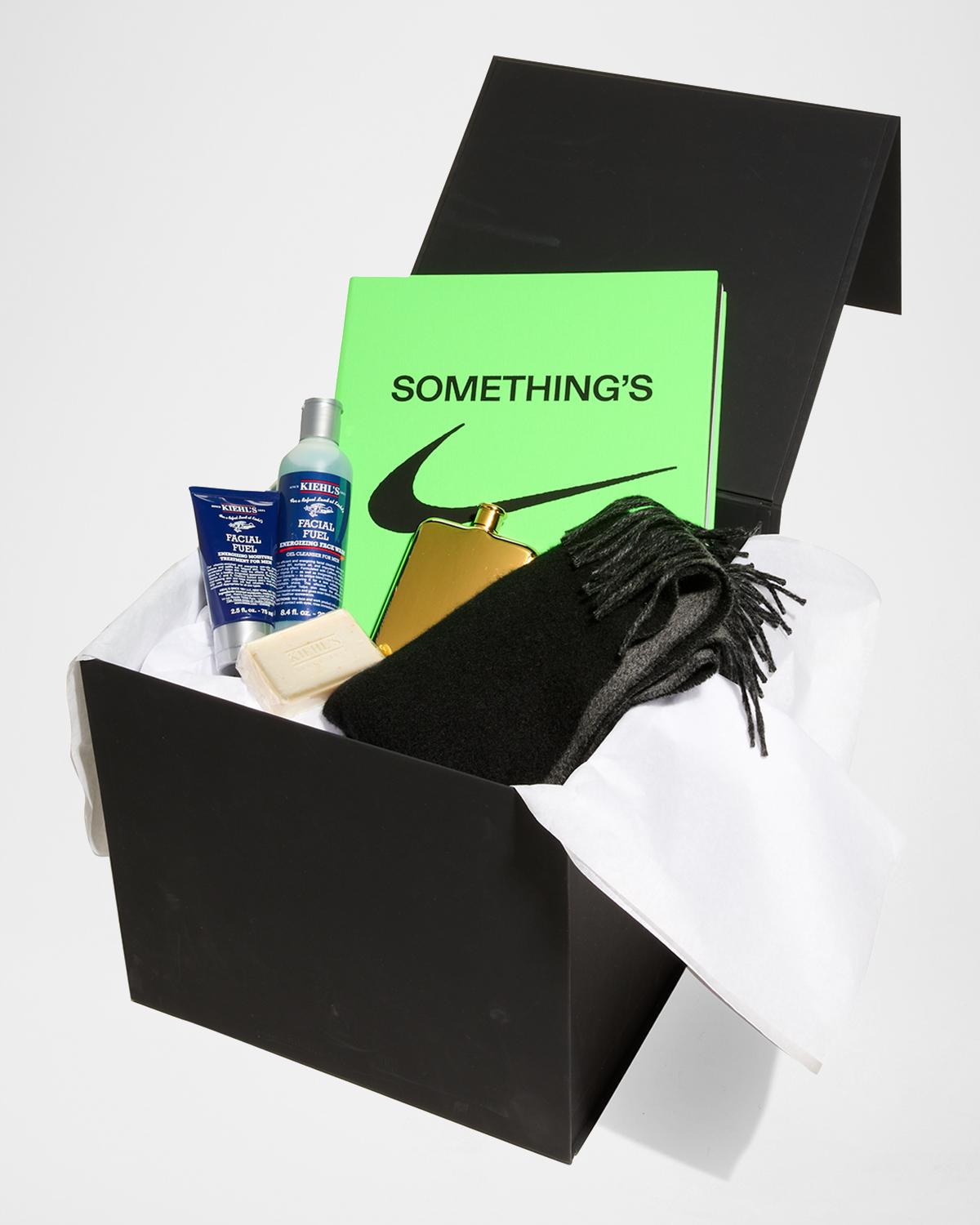 Neiman Marcus Virgil Abloh Nike Icons Book, Kiehls Men's Facial Set, Flask and Scarf Gift Box Set