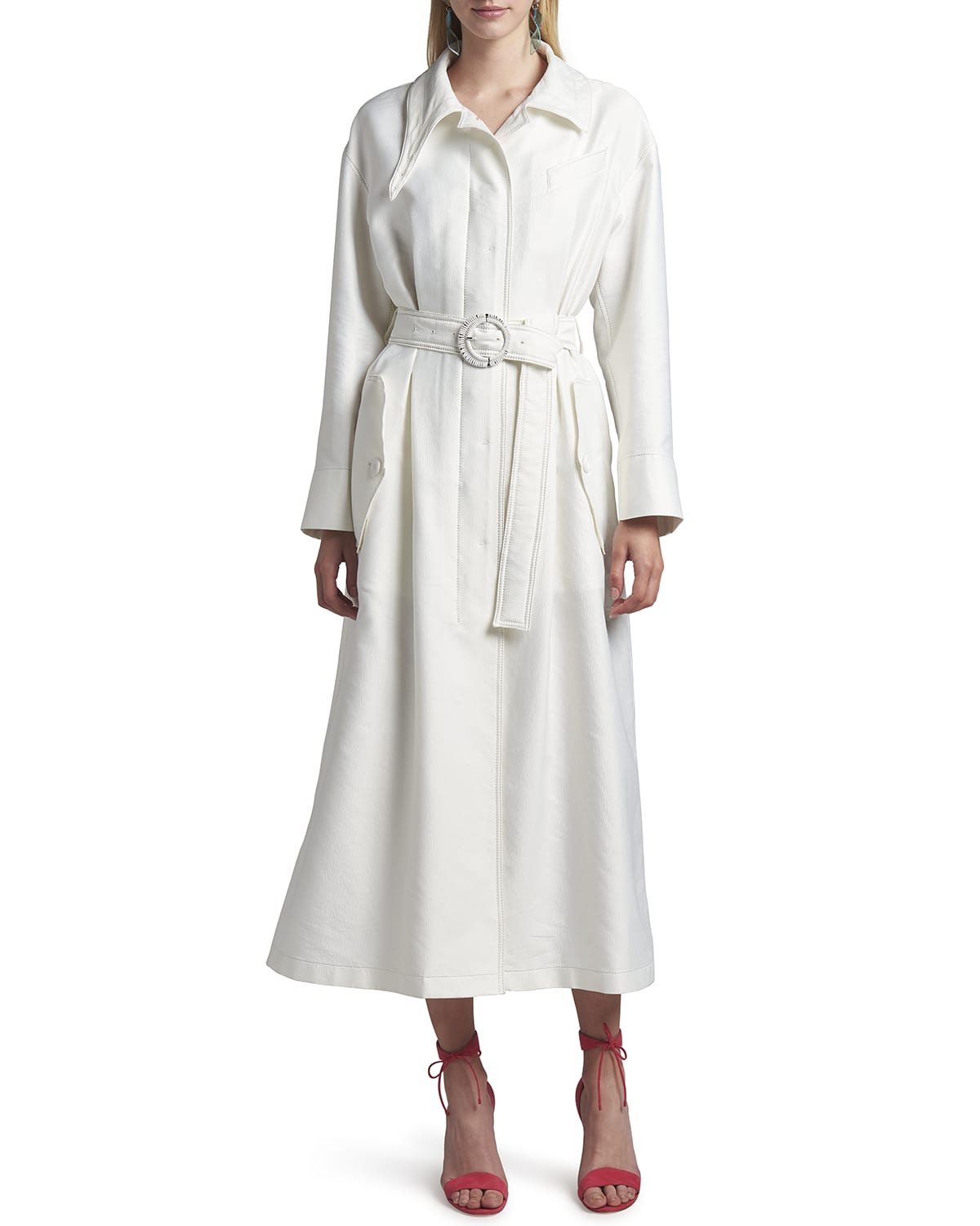 Silk Blend Peplum Trench Coat main image 0