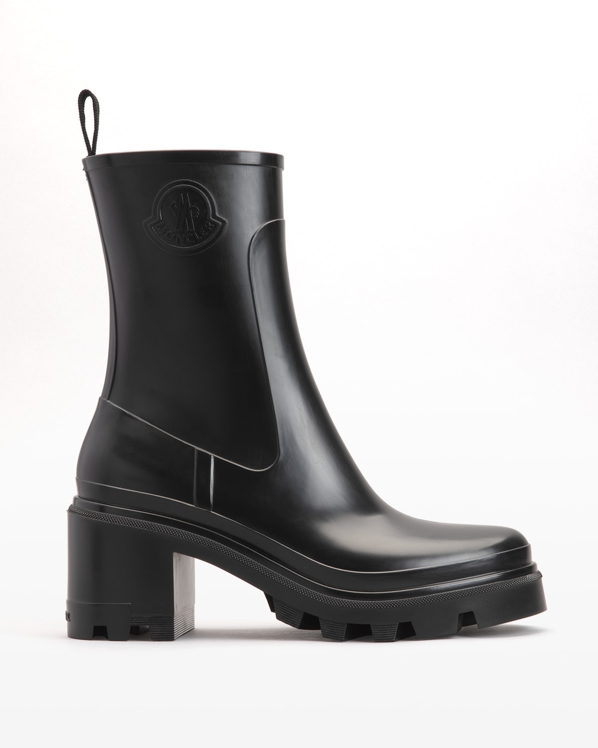Moncler Loftgrip Rubber Zip Rain Boots In Black | ModeSens