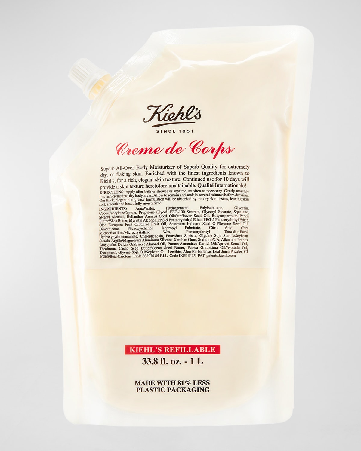 Kiehl's Since 1851 33.8 oz. (1L) Creme De Corps Refill Pouch