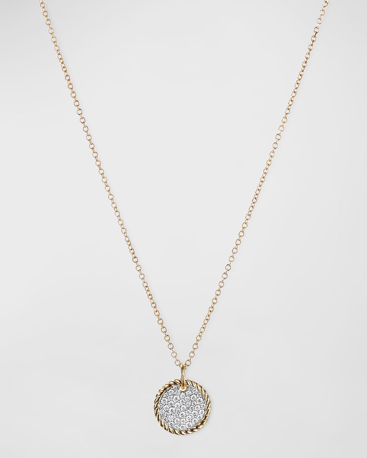 David Yurman Pave Plate Pendant Necklace With Diamonds And 18k Gold ...