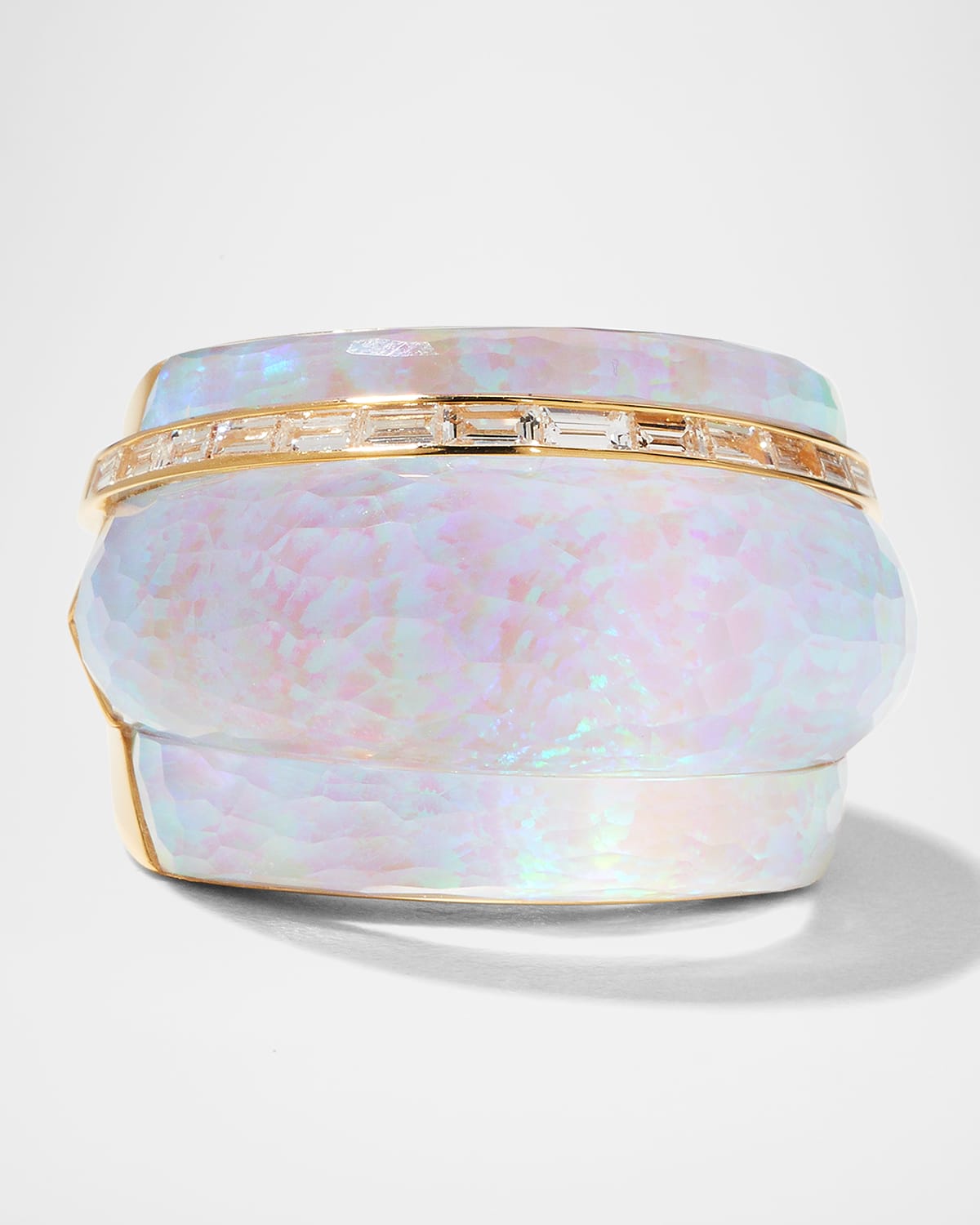 Stephen Webster Statement Ring in White Opalescent with Clear Quartz