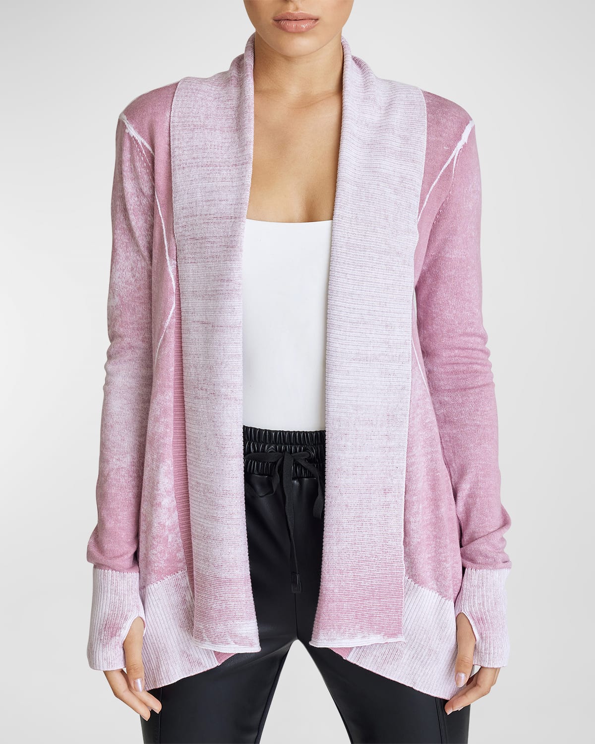 Draped Front Long Sleeves Cardigan Neiman Marcus