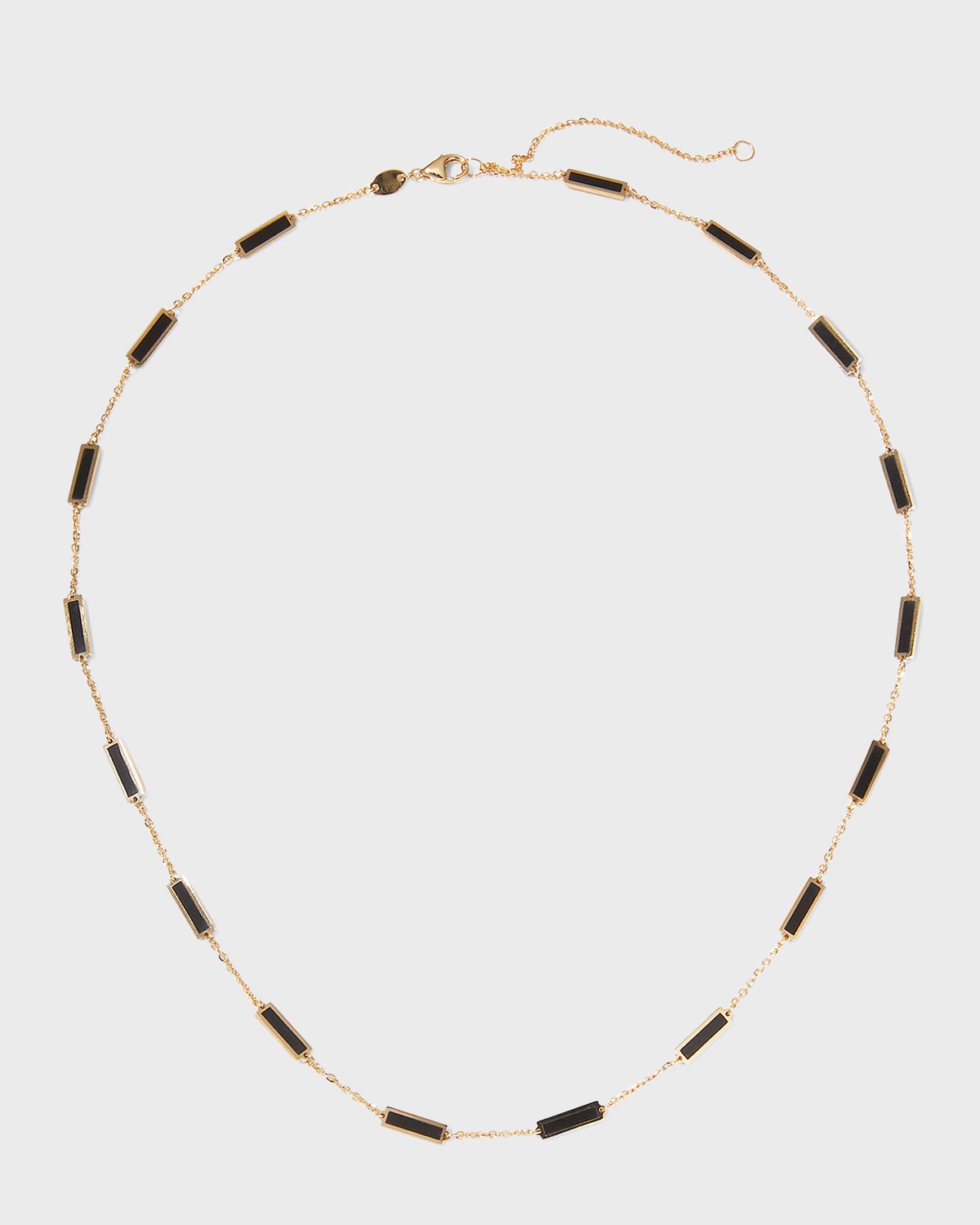 Frederic Sage Yellow Gold 17-Stations Black Onyx Necklace