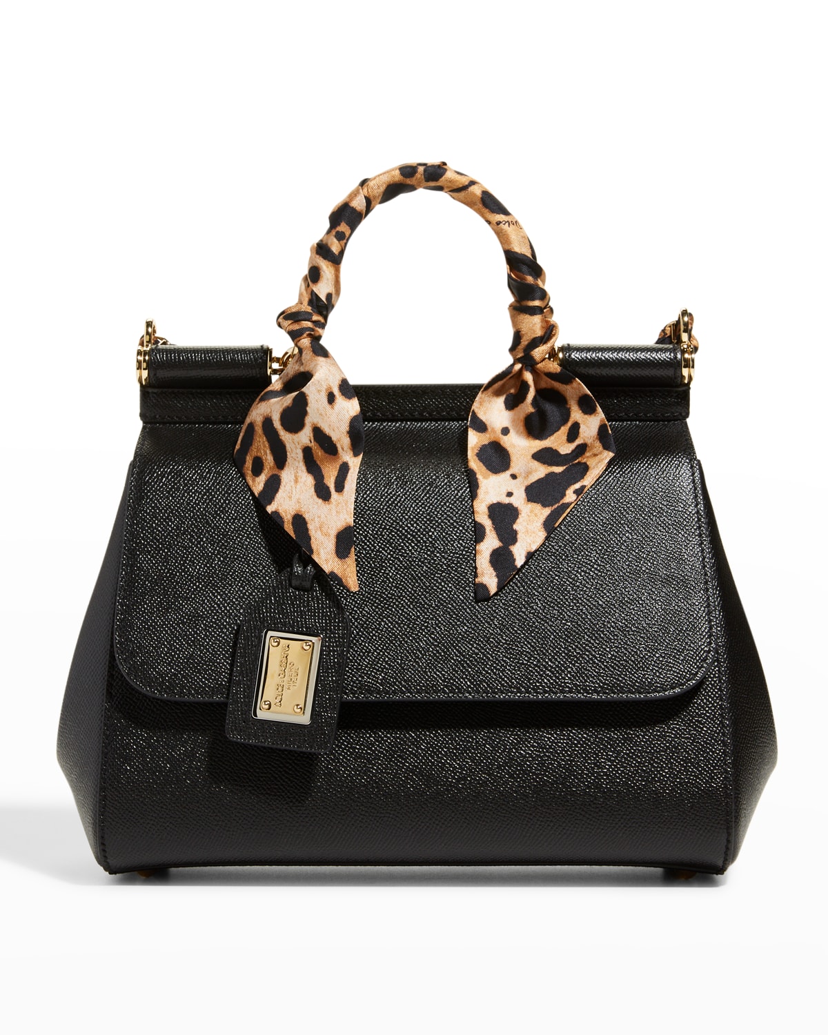 Womens Trendy Leopard Print Hand Bag With Crocodile Print Detail & Weaved Handle 