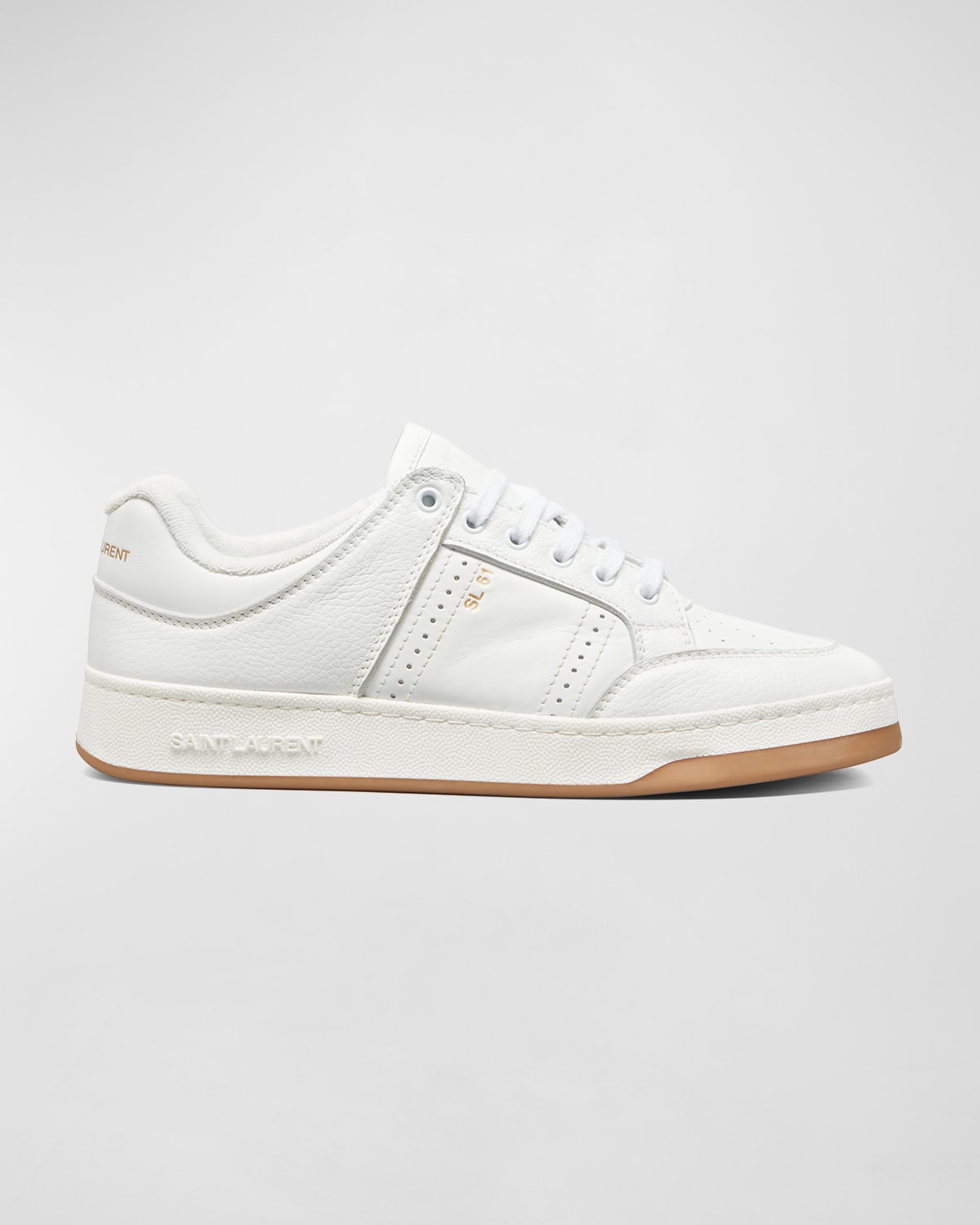 White Leather Perforated Sneaker | Neiman Marcus