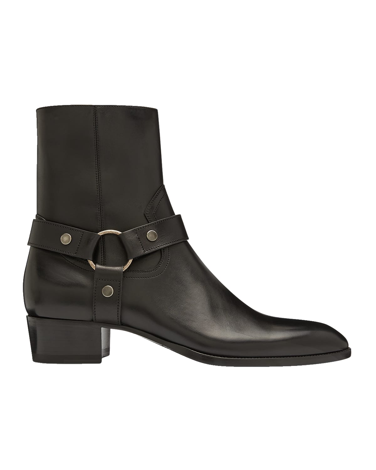 Saint Laurent Men's Wyatt 40 Harness Biker Boots