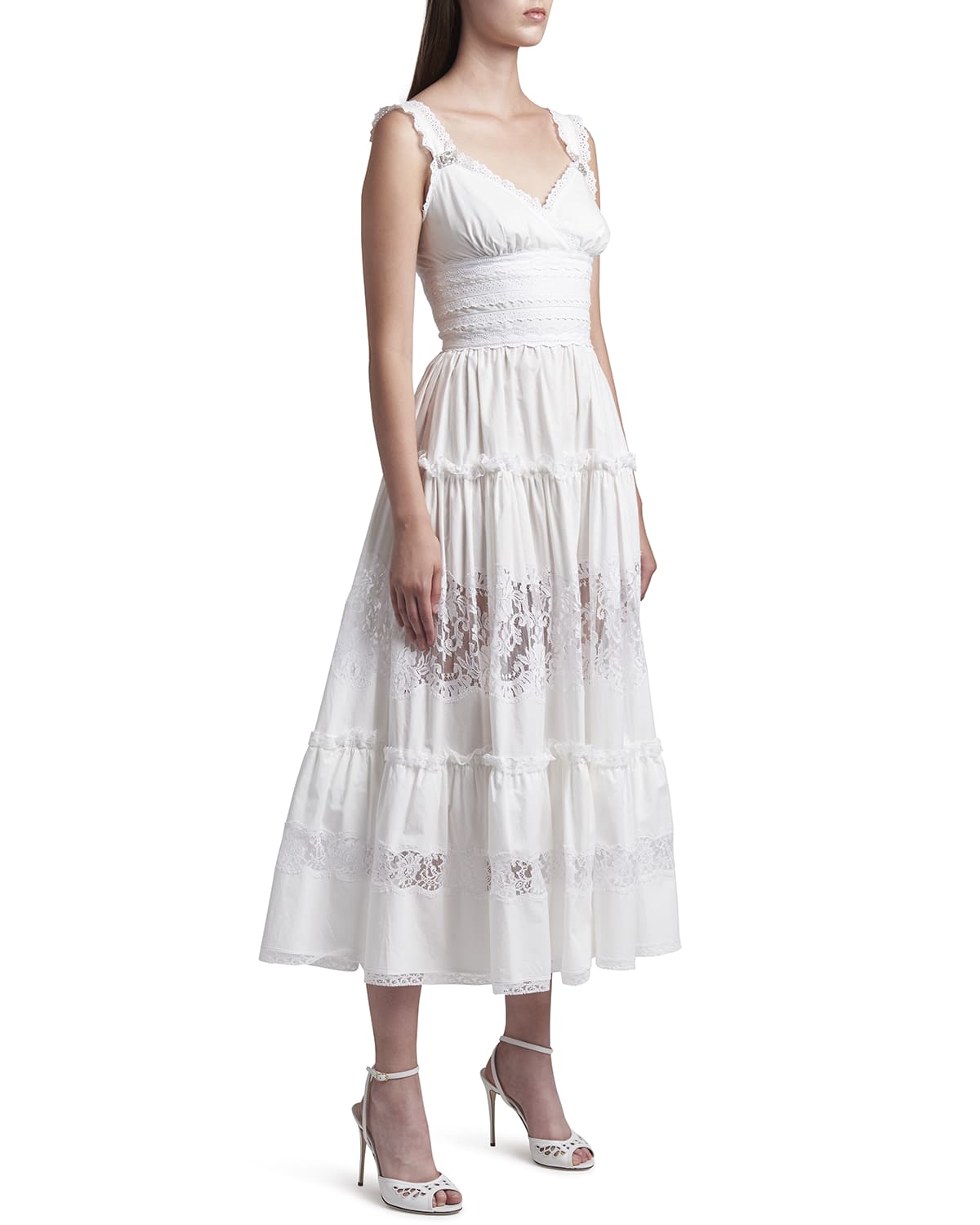 Lace Applique Midi Dress