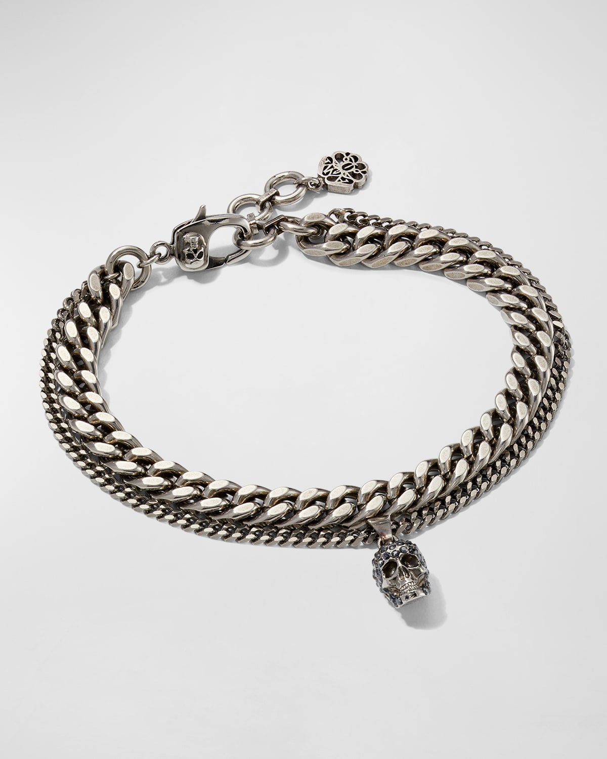 Kenny Miller Designs 1" Wide Chain Bracelet 9" Length Black Silver Stailness 