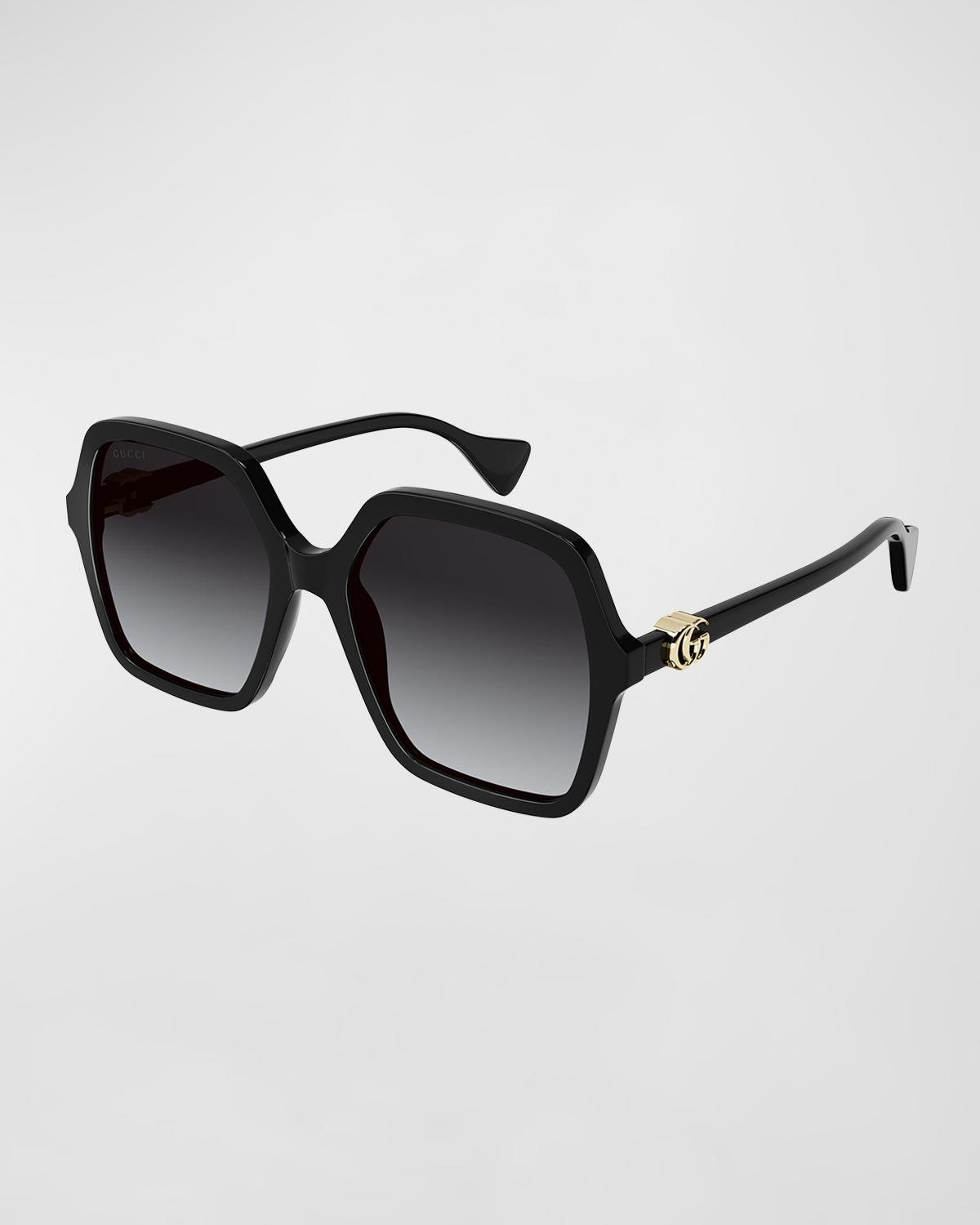 Gucci Oversize Rectangle Acetate Sunglasses