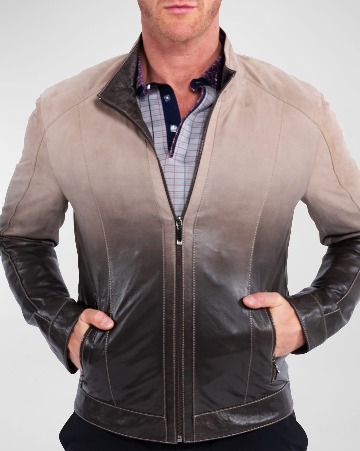 Maceoo Men's Degradé Leather Jacket