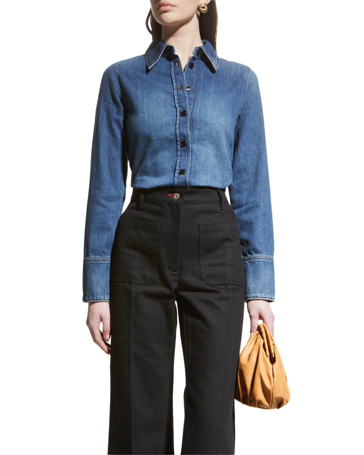 【高品質】 VICTORIA V 国内発| BECKHAM Tシャツ メランジリブニット ニット・セーター Victoria Beckham Top | Neiman Marcus