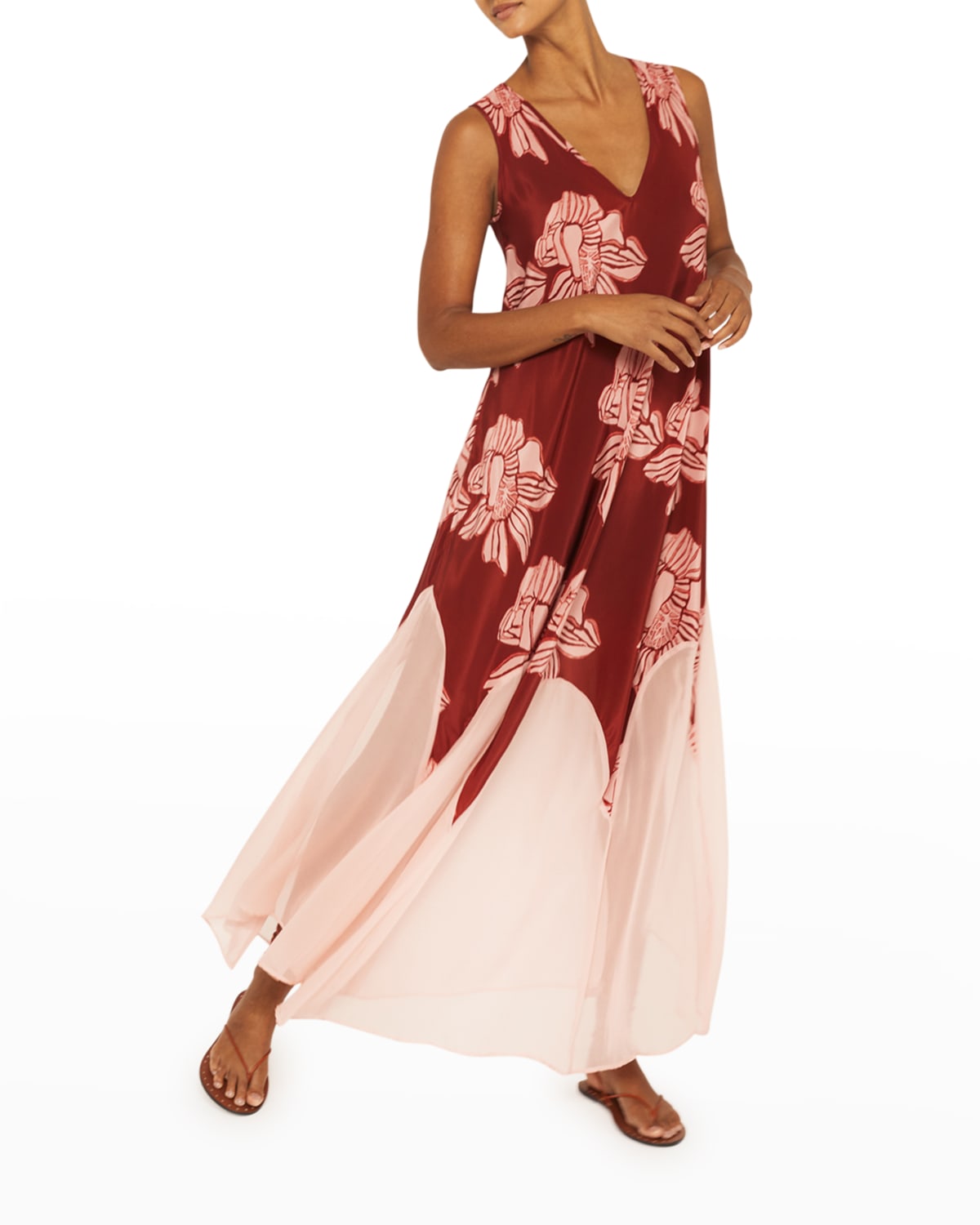 Silk Floral Dress Neiman Marcus