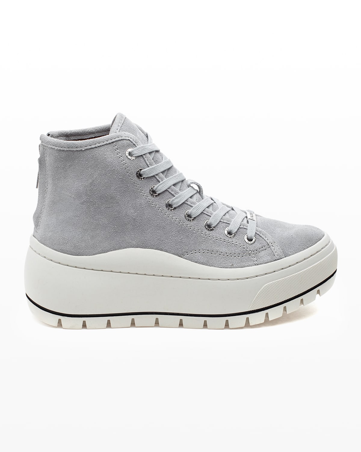 grey suede platform sneakers