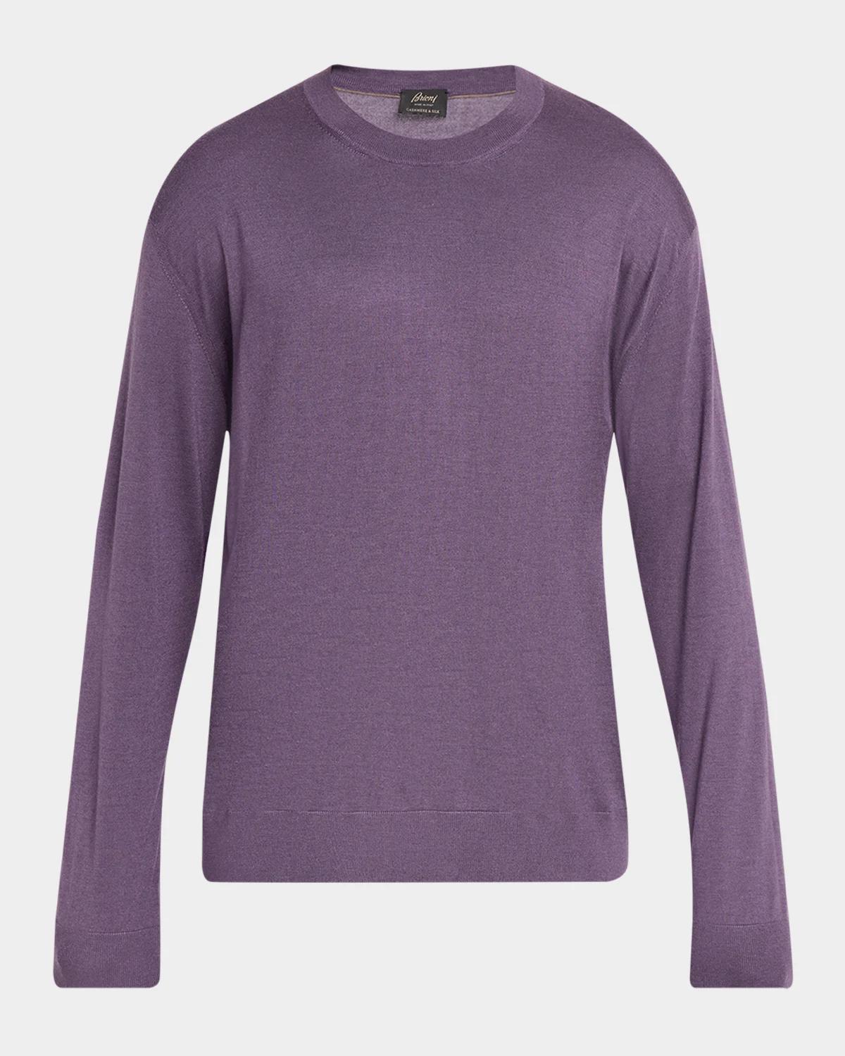 Brioni Men's Cashmere-Silk Crewneck Sweater