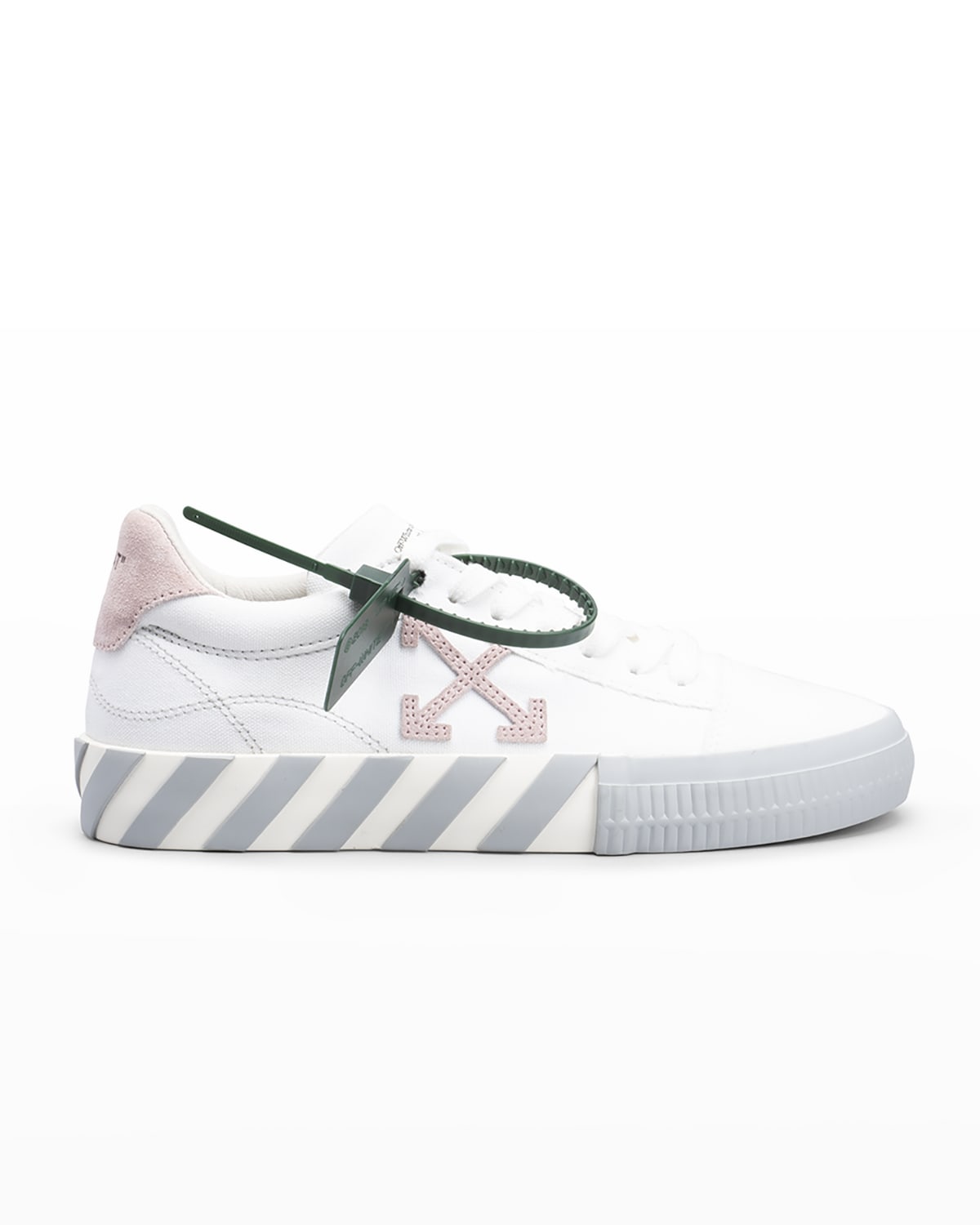 off white low vulcanized sneakers pink