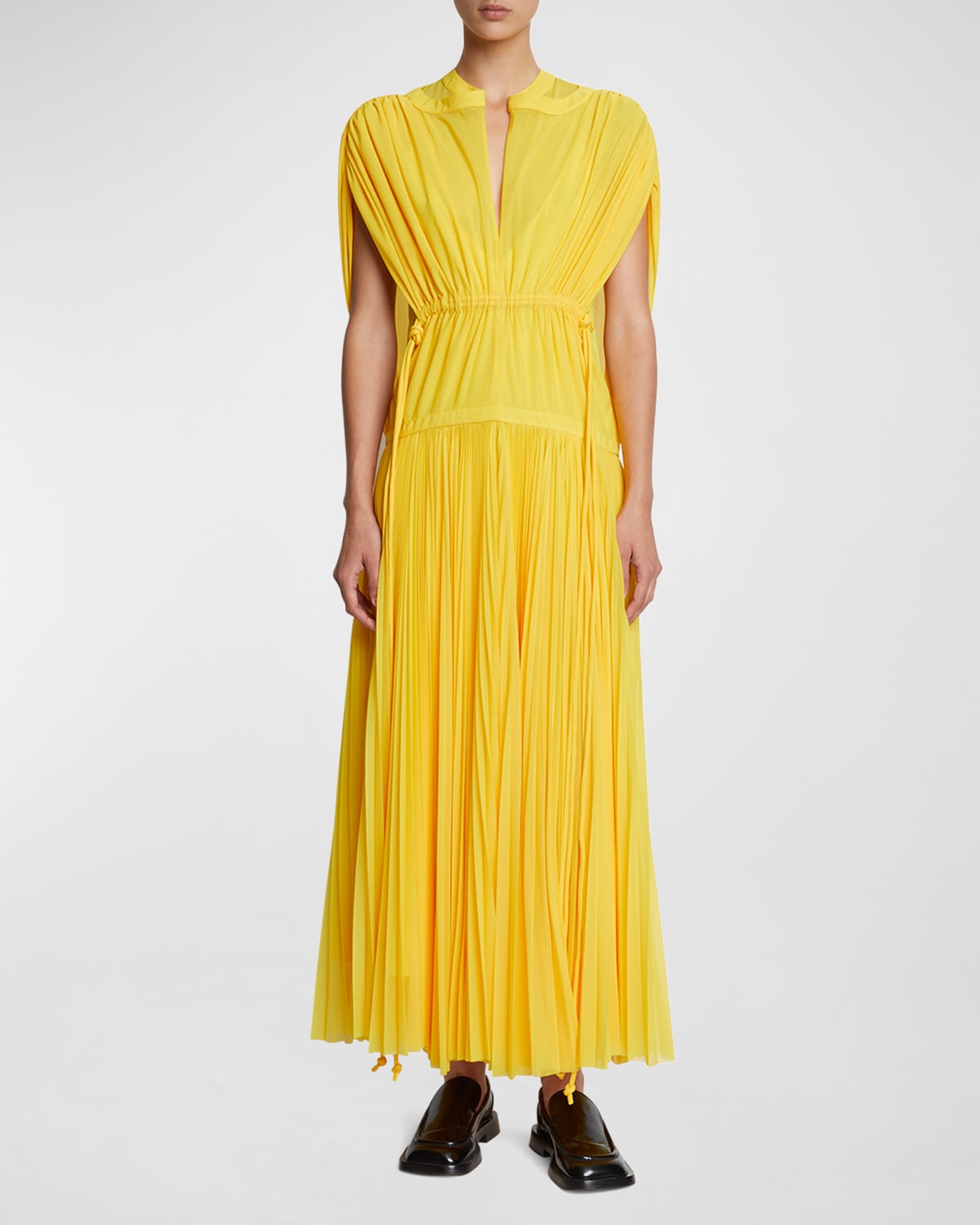 Sheer Pleated Dress | Neiman Marcus
