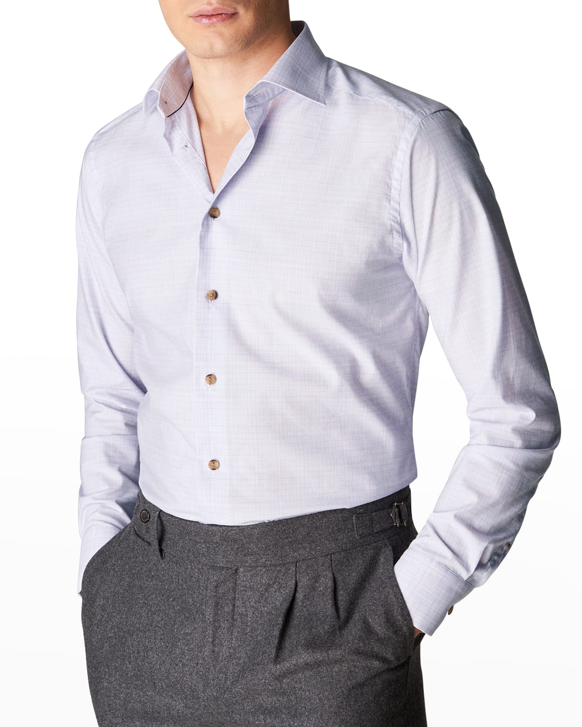 Eton Men's SlimFit ContrastButton Dress Shirt Neiman Marcus