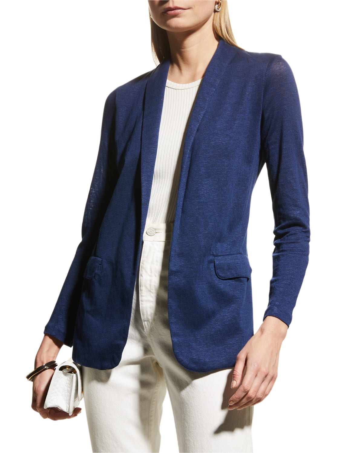 Open Front Linen Jacket Neiman Marcus