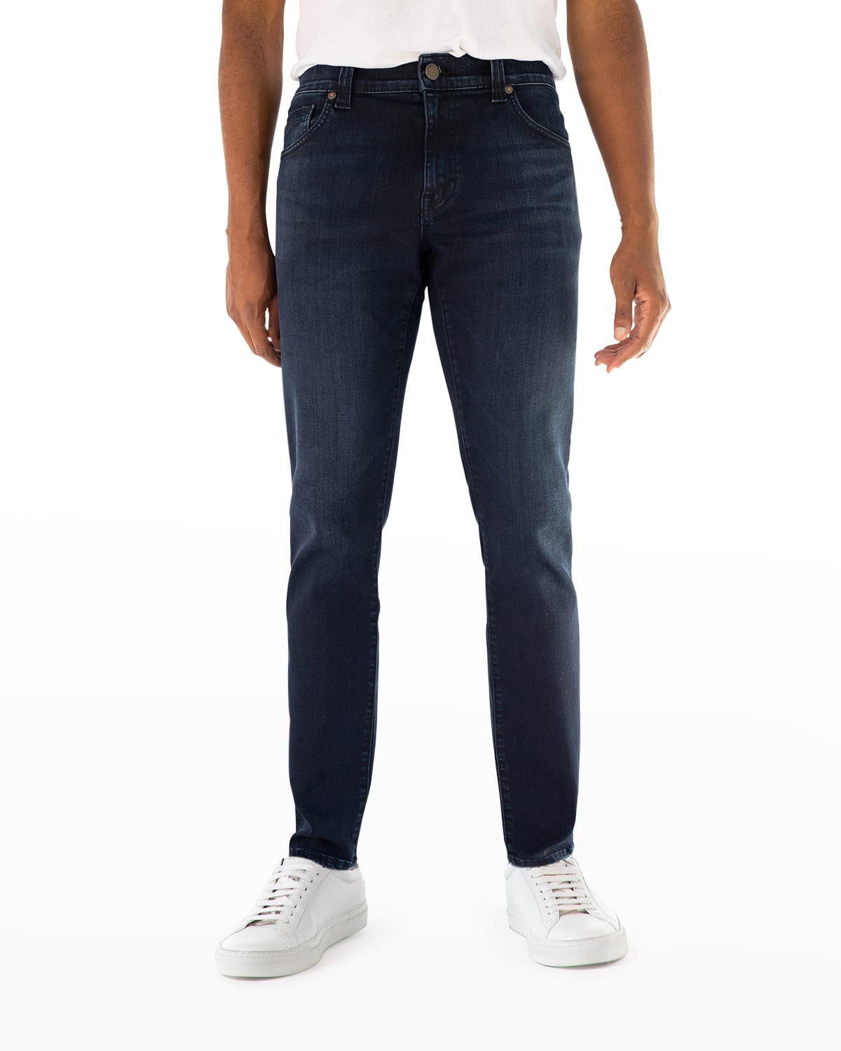 36W Robelli Men's Designer Slim Denim Stretch Jeans Dark Blue