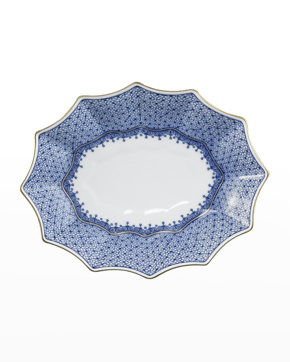 Mottahedeh Blue Lace 12-Sided Lobed Small Tray