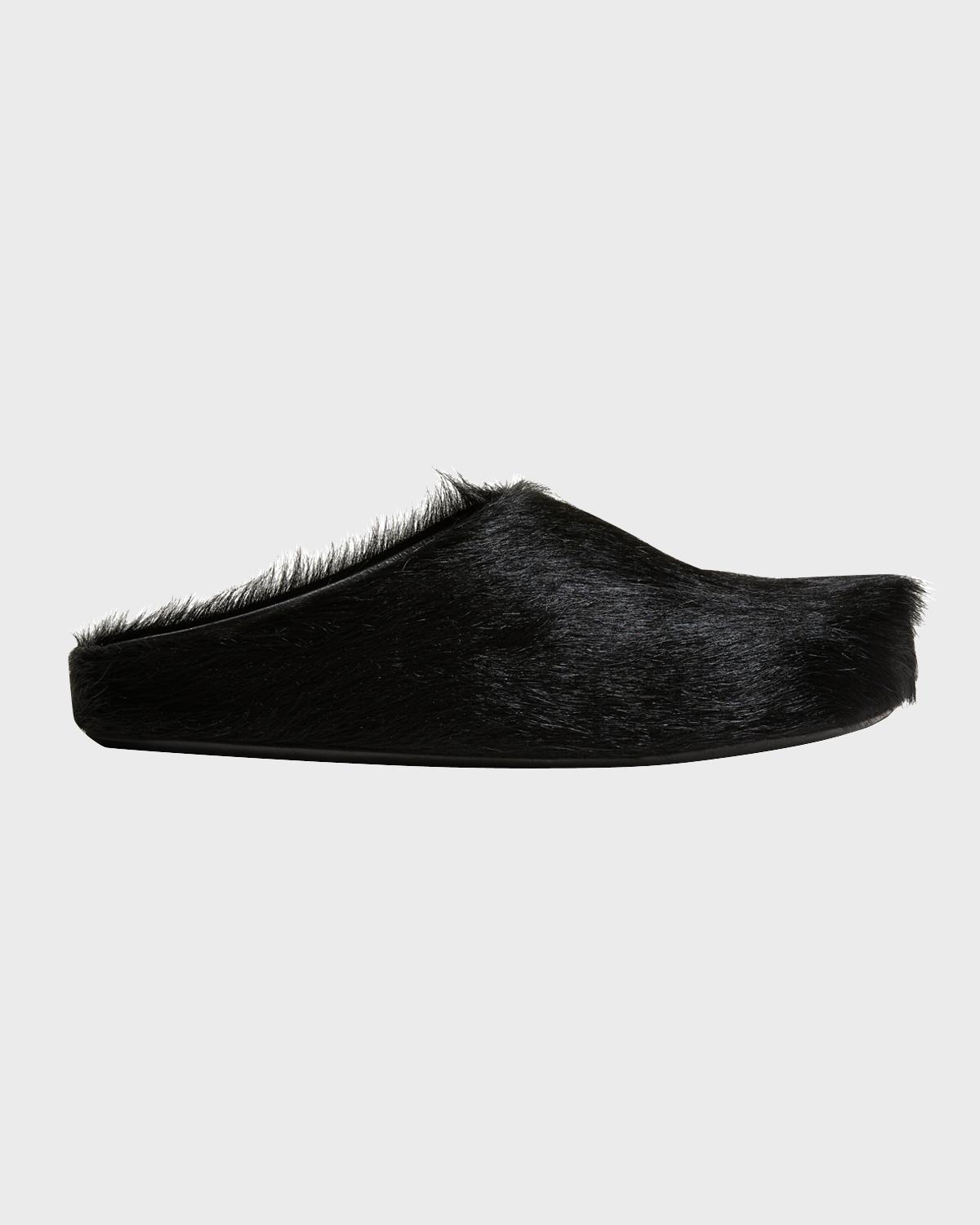 Marni Men's Fussbett Calf Hair Sabot Mules