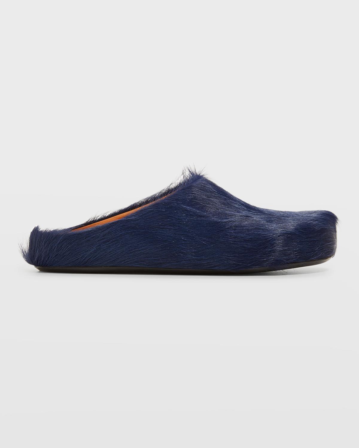 Marni Men's Fussbett Calf Hair Sabot Mules