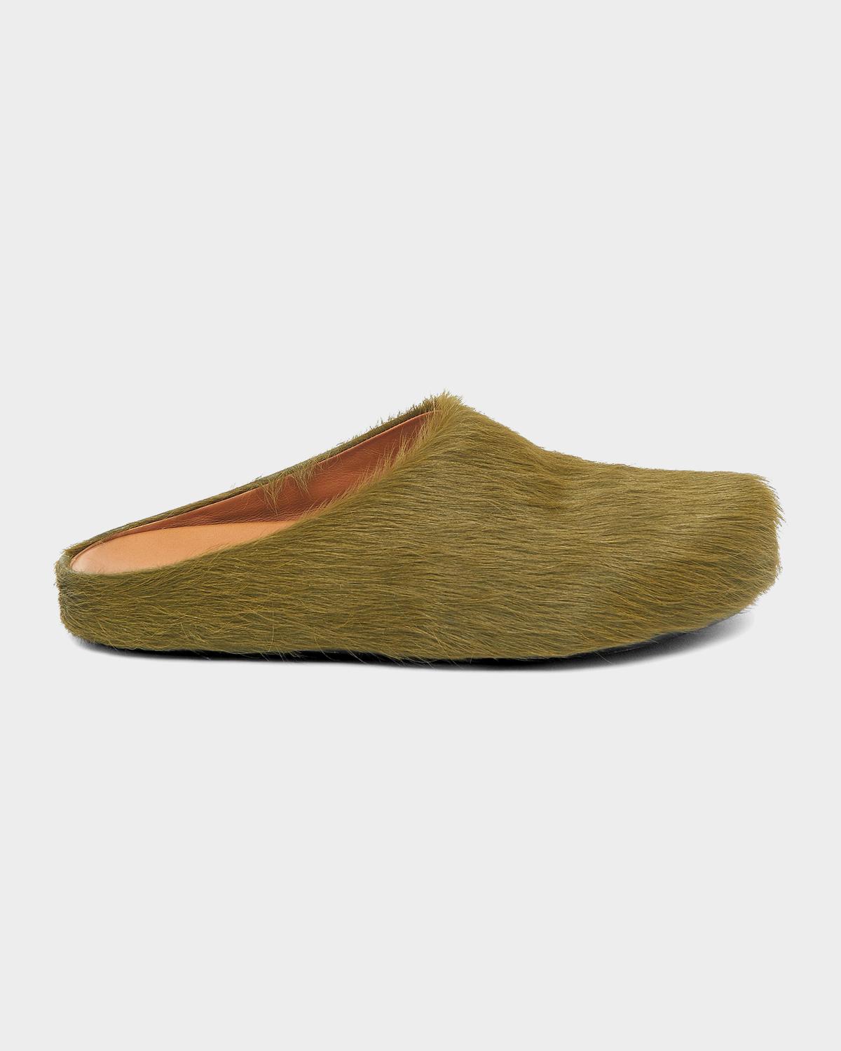 Marni Men's Fussbett Calf Hair Sabot Mules