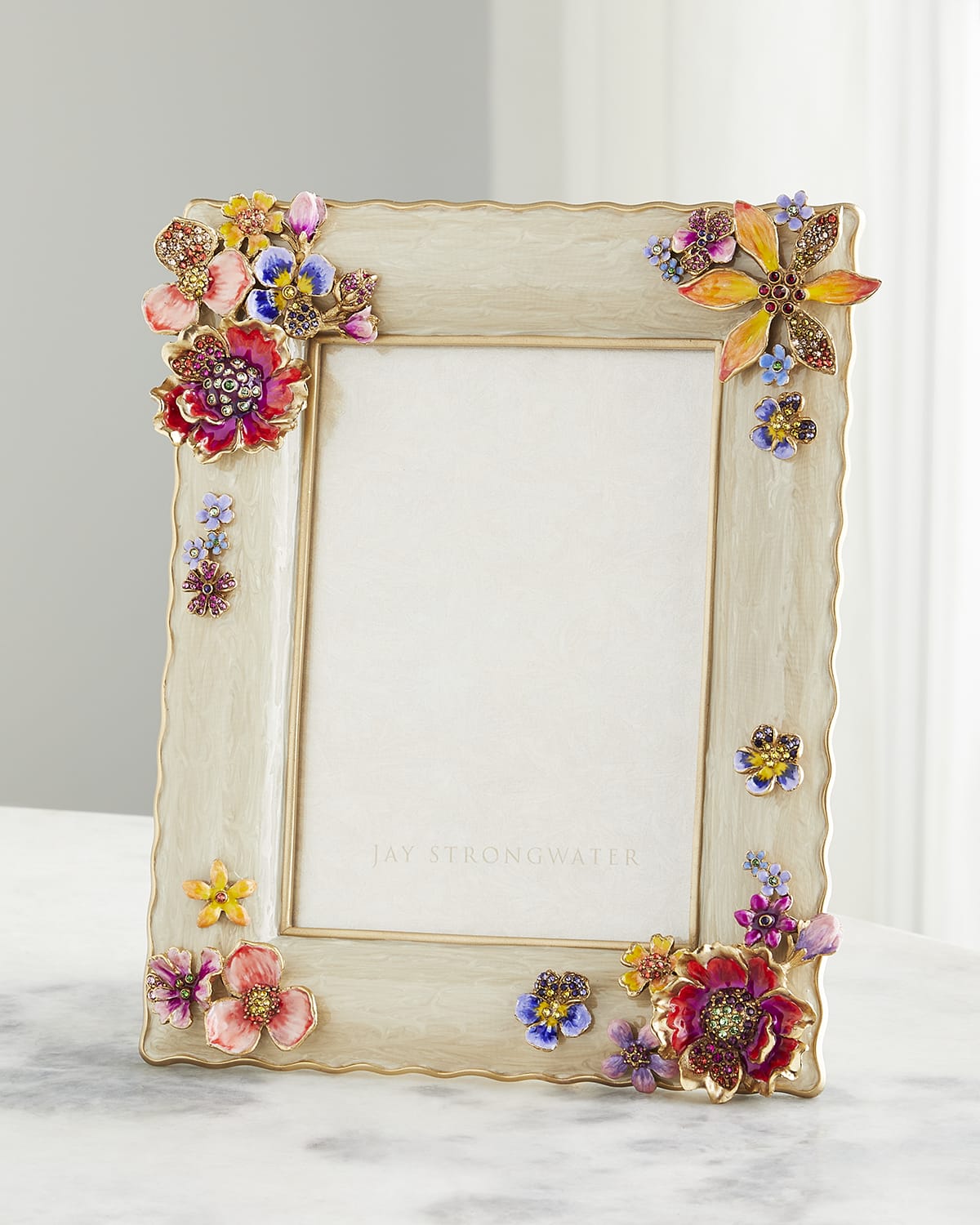 Jay Strongwater Peony Photo Frame, 5" x 7" Neiman Marcus