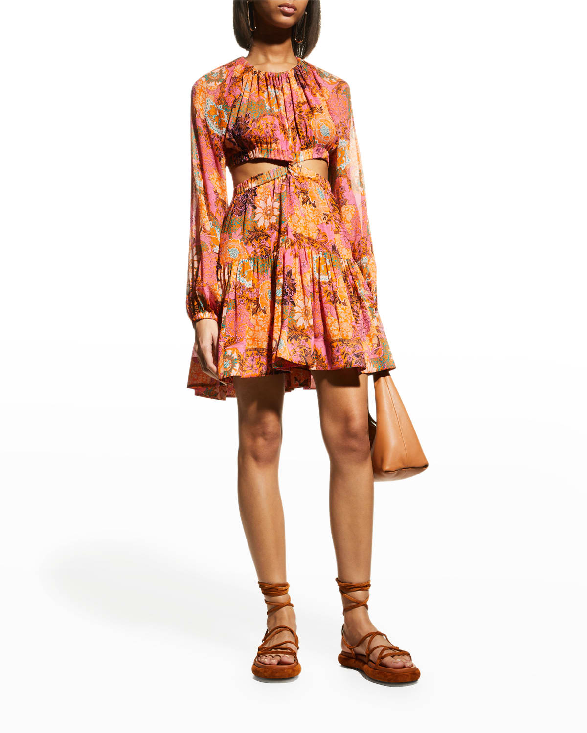 Silk Floral Dress Neiman Marcus